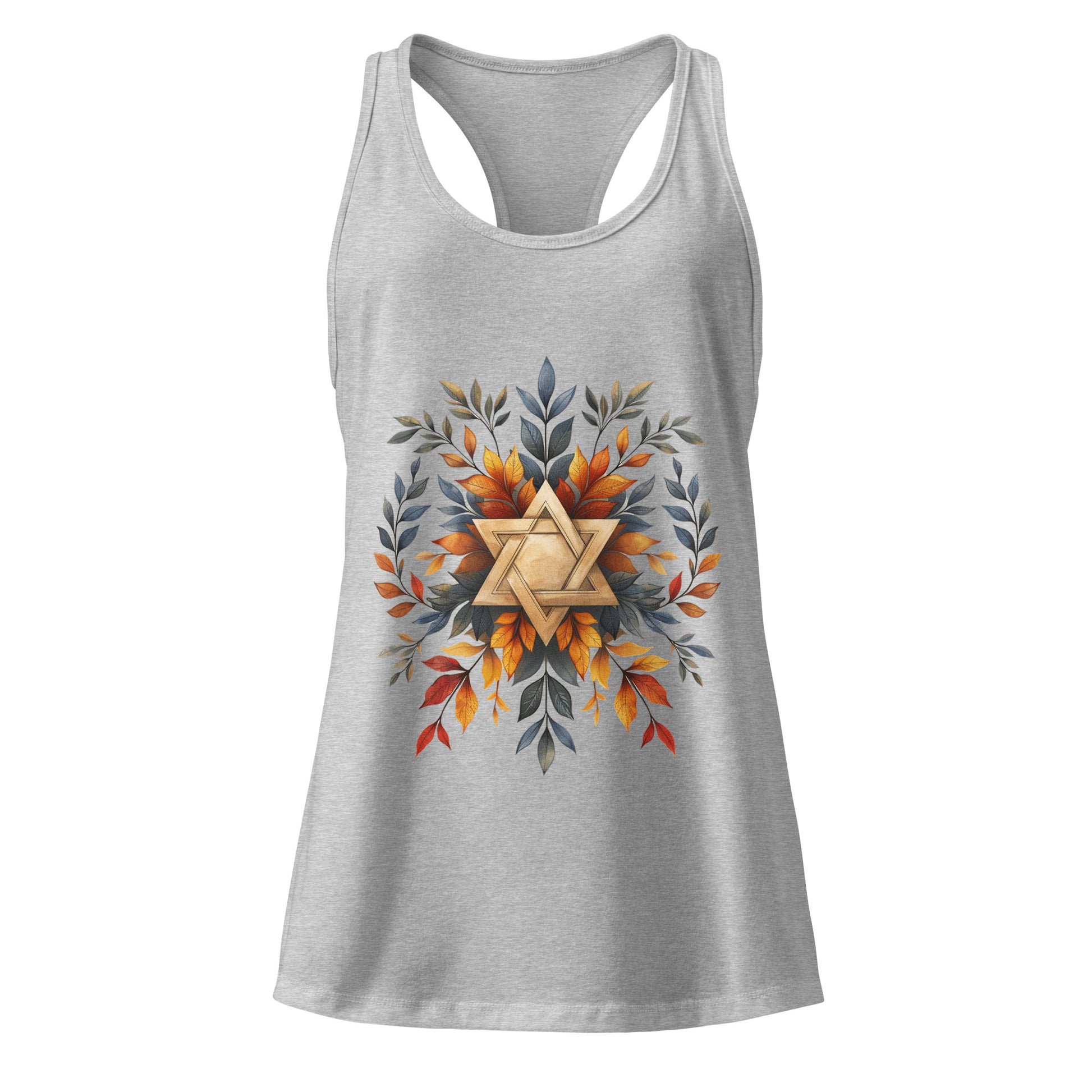 Star of David Wreath Women's Ideal Racerback Tank Top - American Zionist