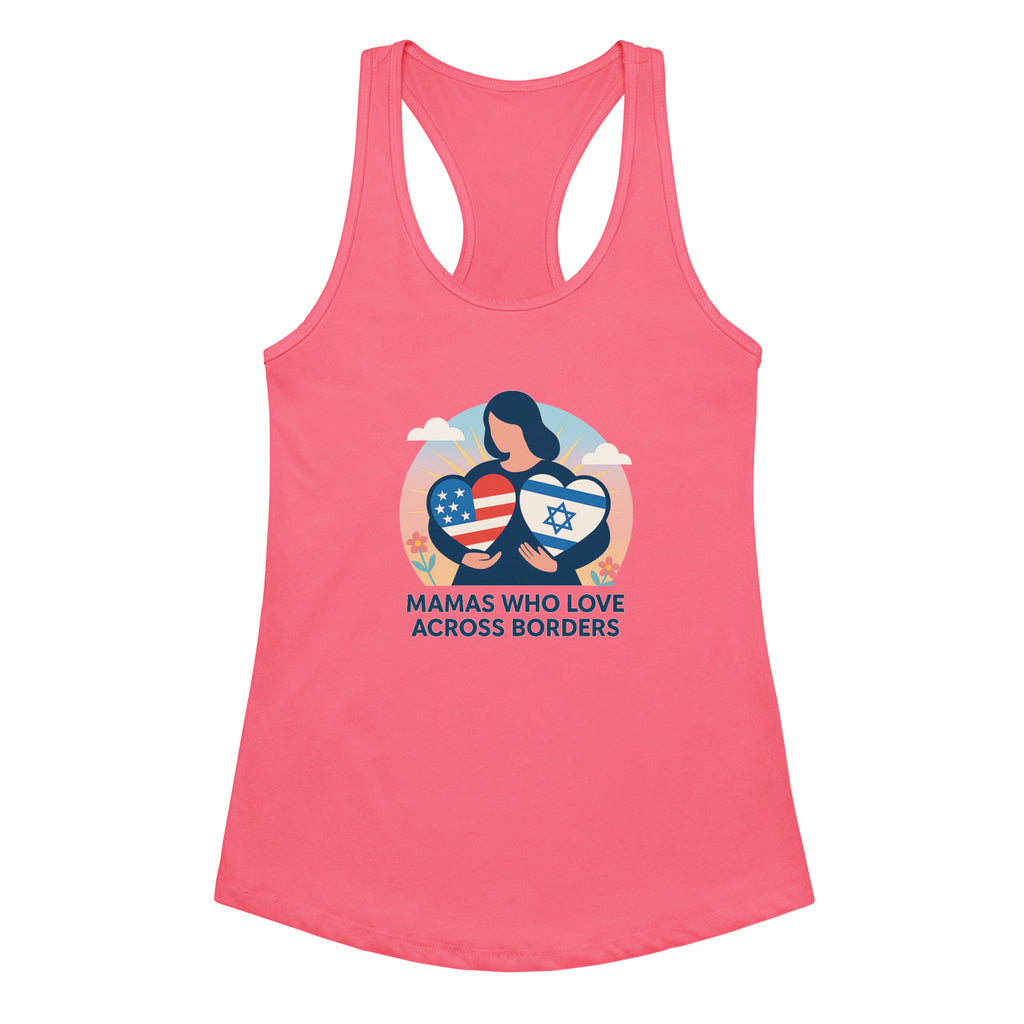 Mamas Who Love Across Borders Women's Fitted Racerback Tank Top - American Zionist