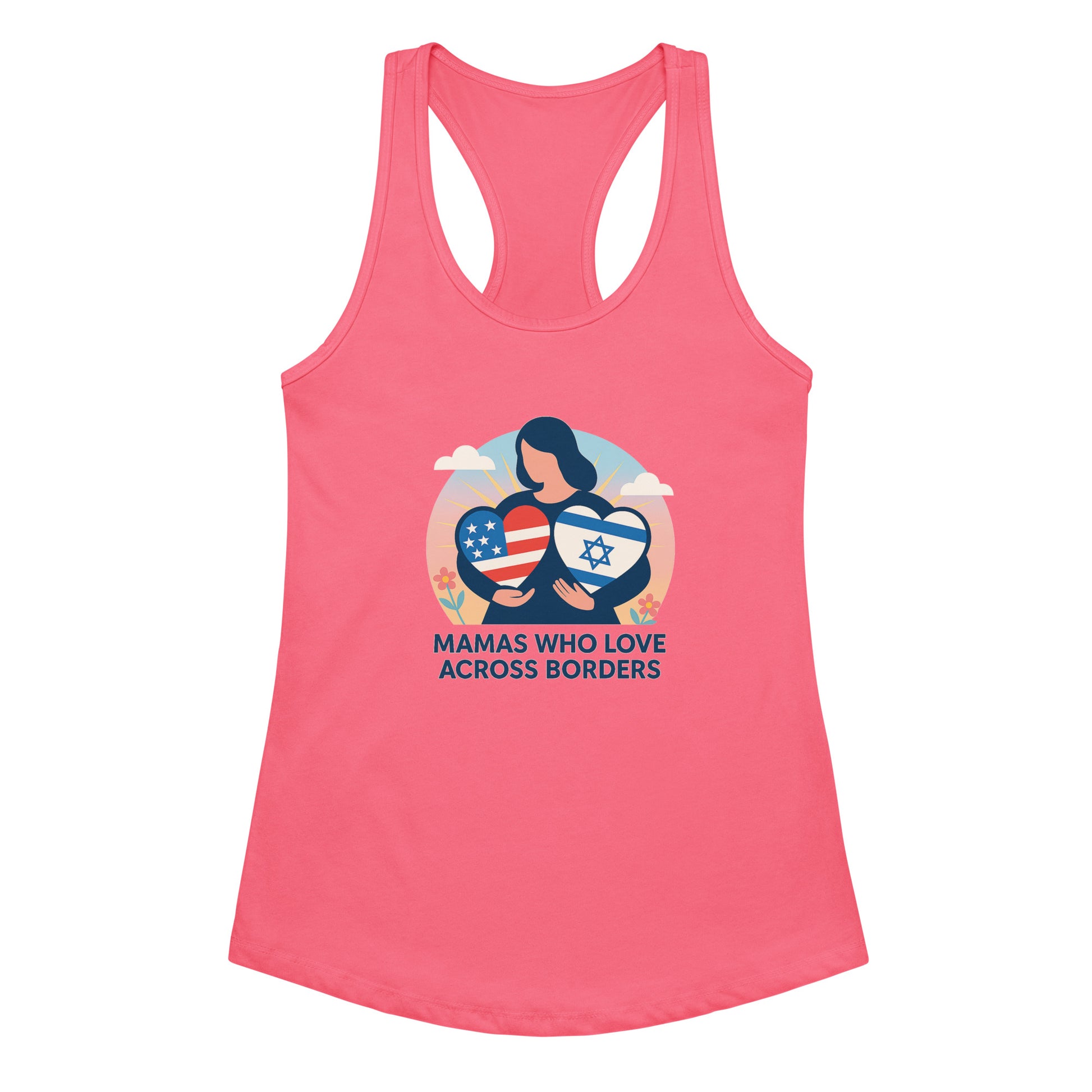 Mamas Who Love Across Borders Women's Fitted Racerback Tank Top - American Zionist