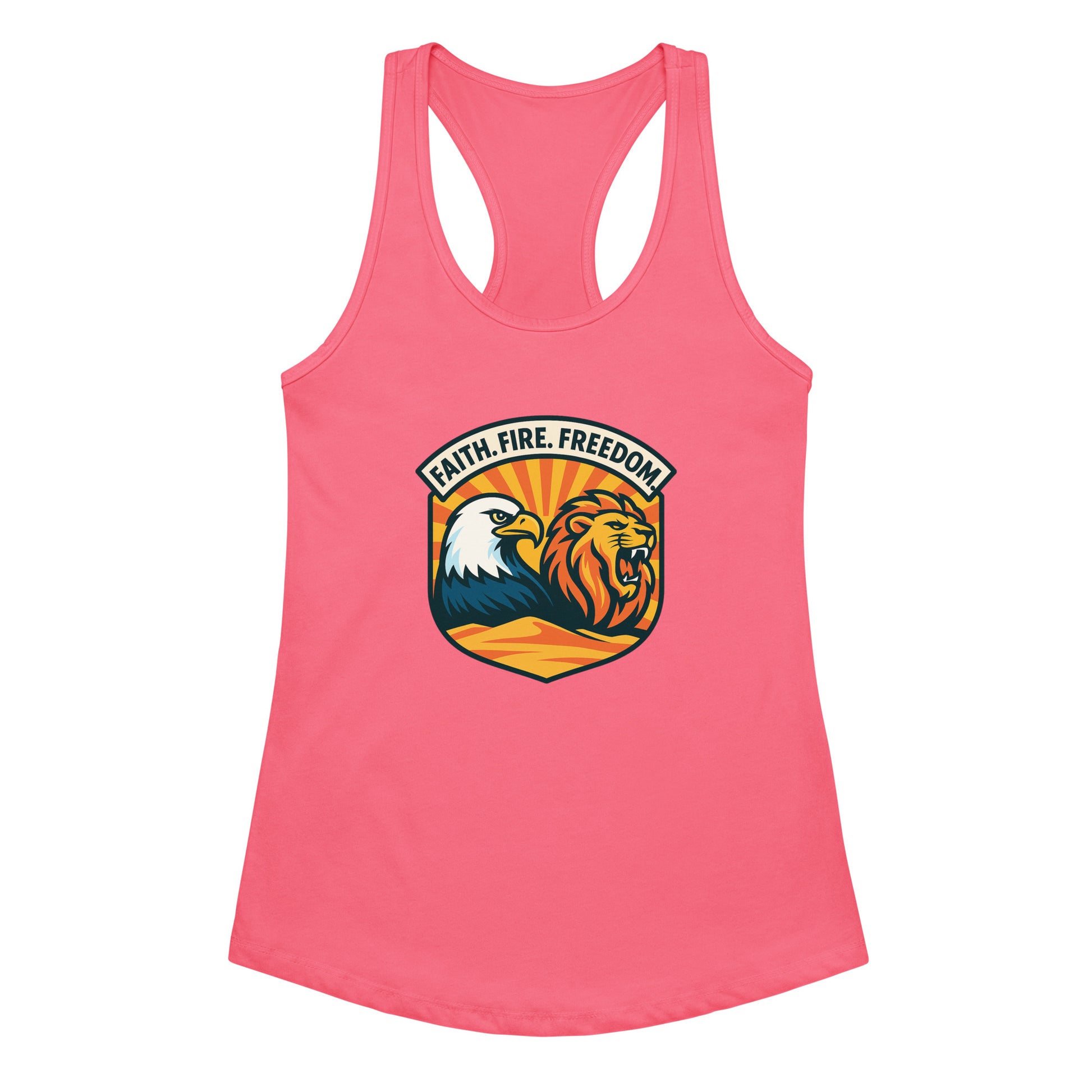 Lions Eagles Rise Women's Ideal Racerback Tank Top - American Zionist