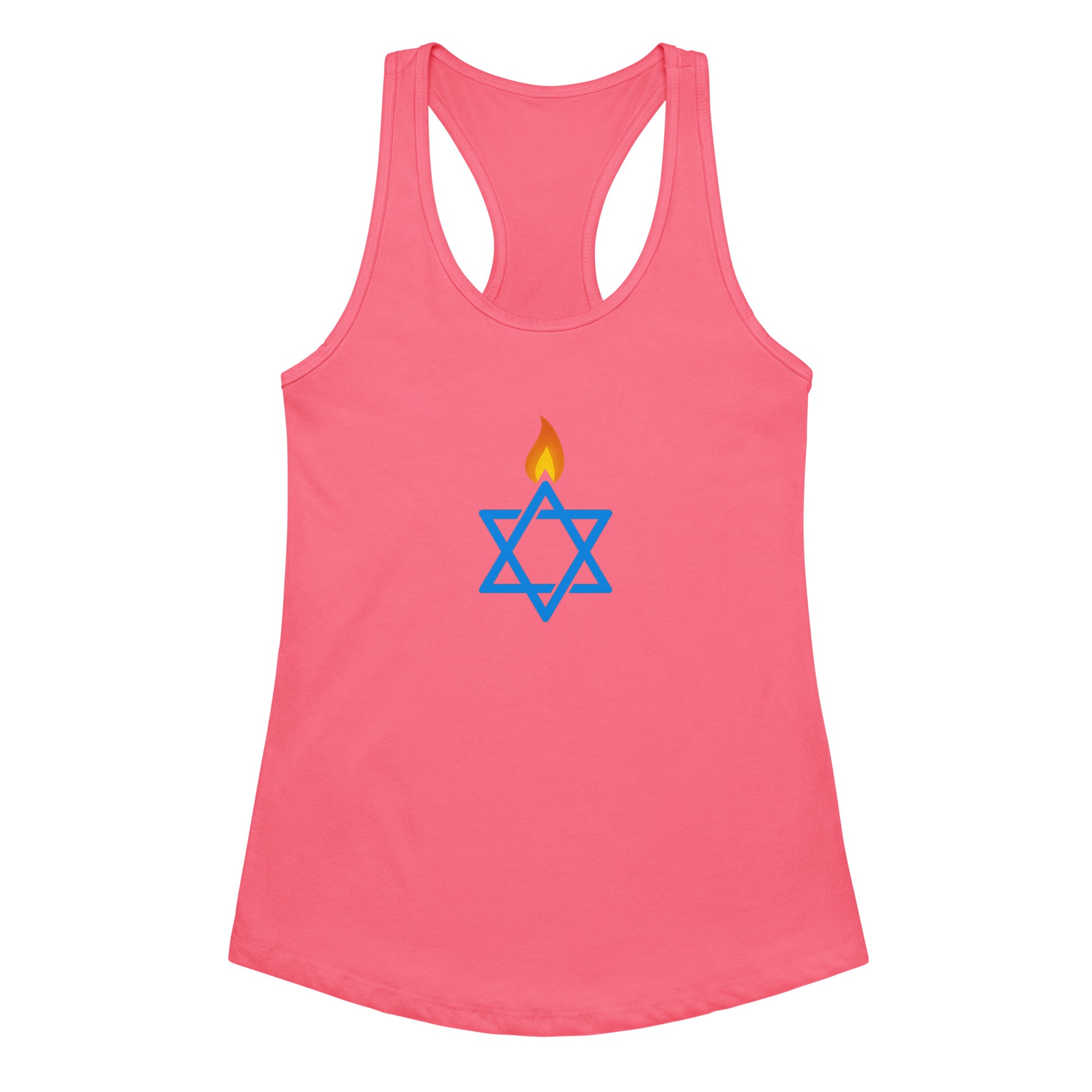 Fire Stars Of David Women's Ideal Racerback Tank Top - American Zionist