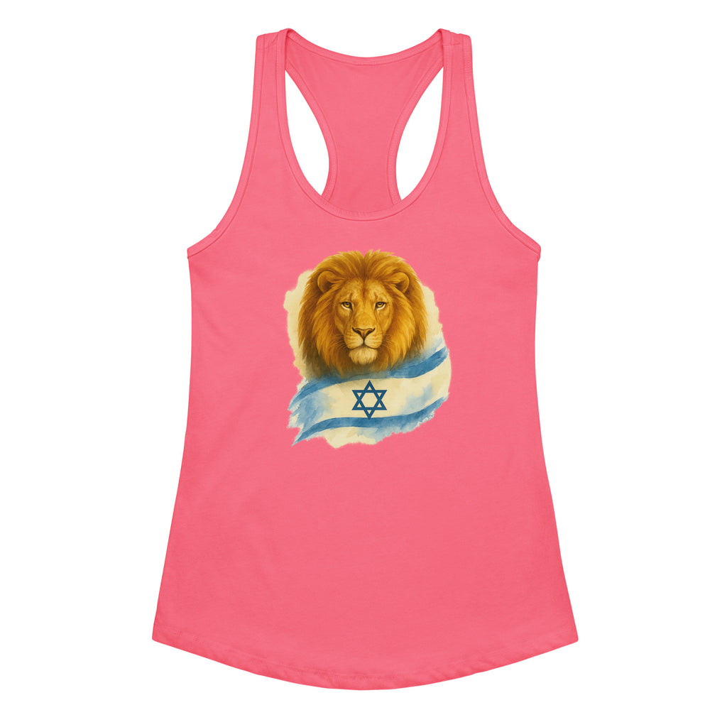 Lion Of Israel Women's Ideal Racerback Tank Top - American Zionist