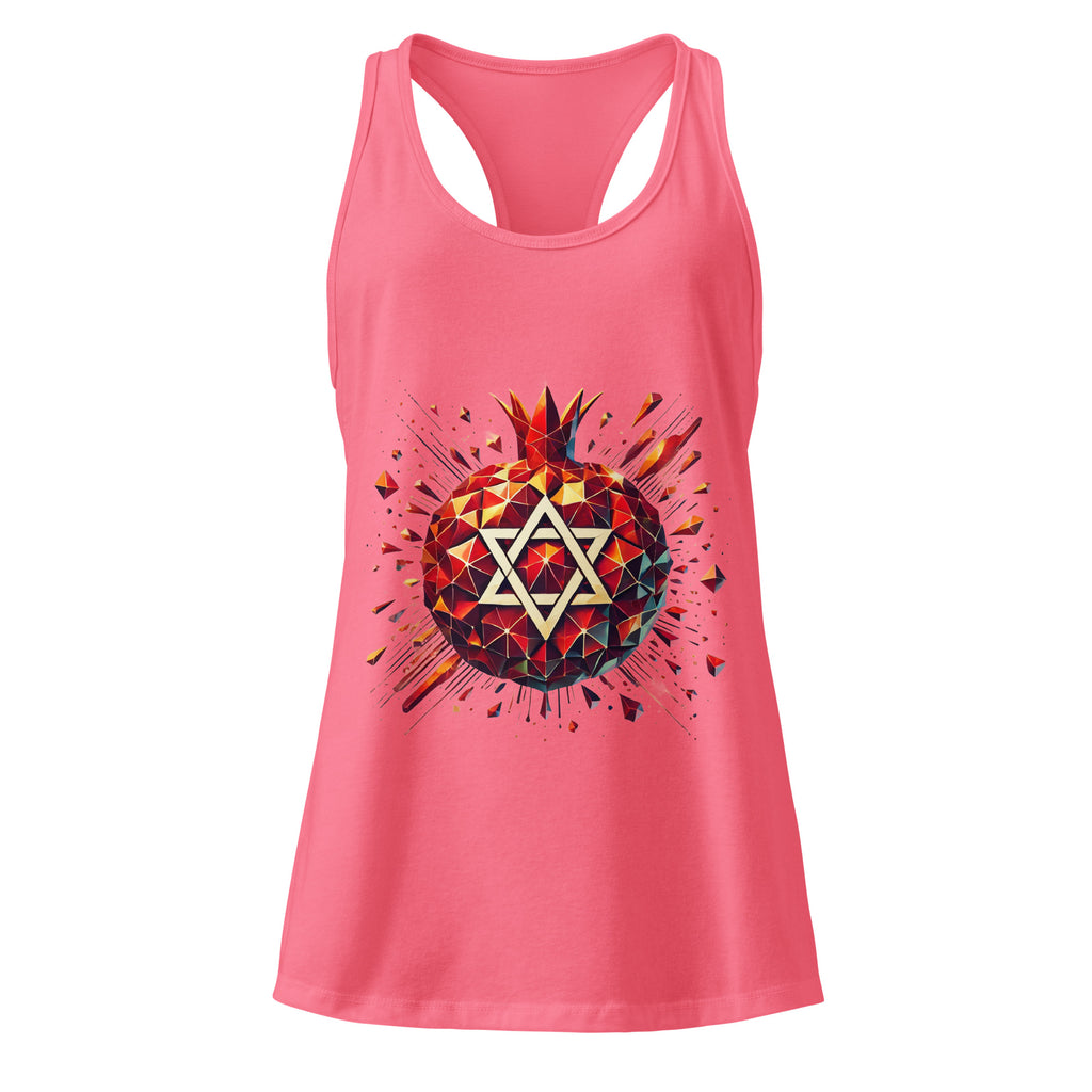 Pomegranate Star of David Women's Ideal Racerback Tank Top - American Zionist