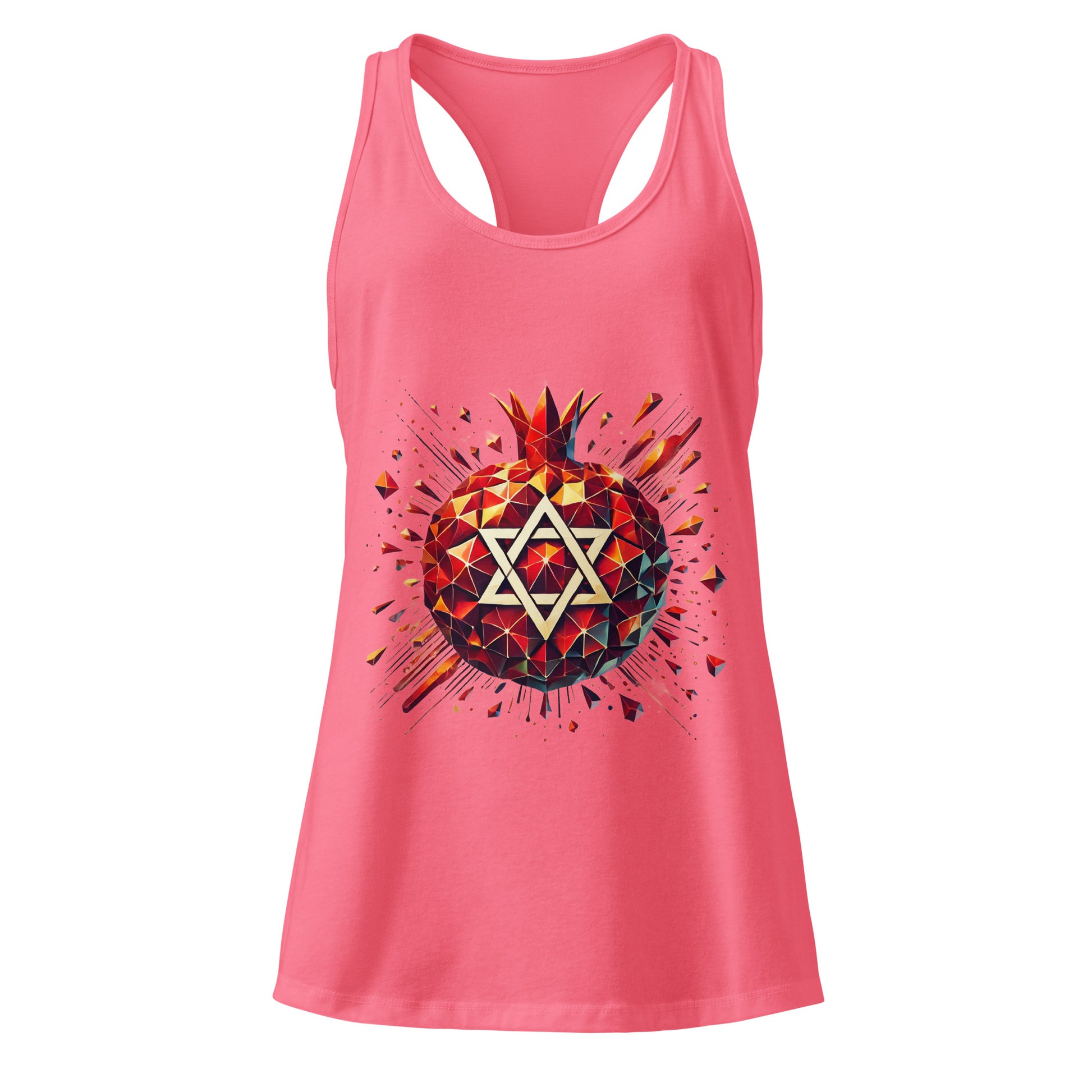 Pomegranate Star of David Women's Ideal Racerback Tank Top - American Zionist