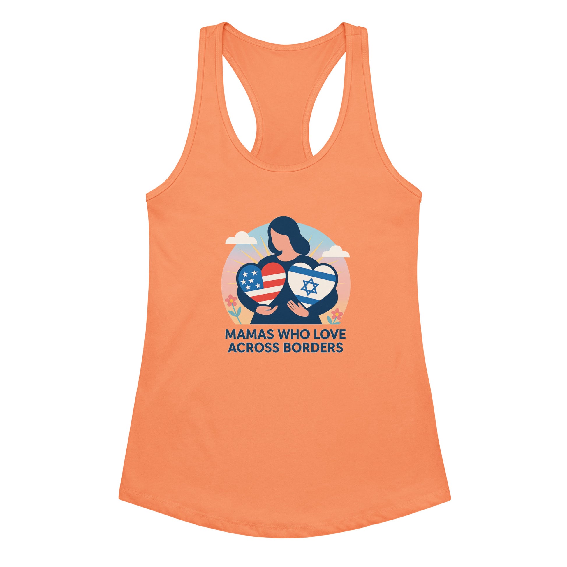 Mamas Who Love Across Borders Women's Fitted Racerback Tank Top - American Zionist