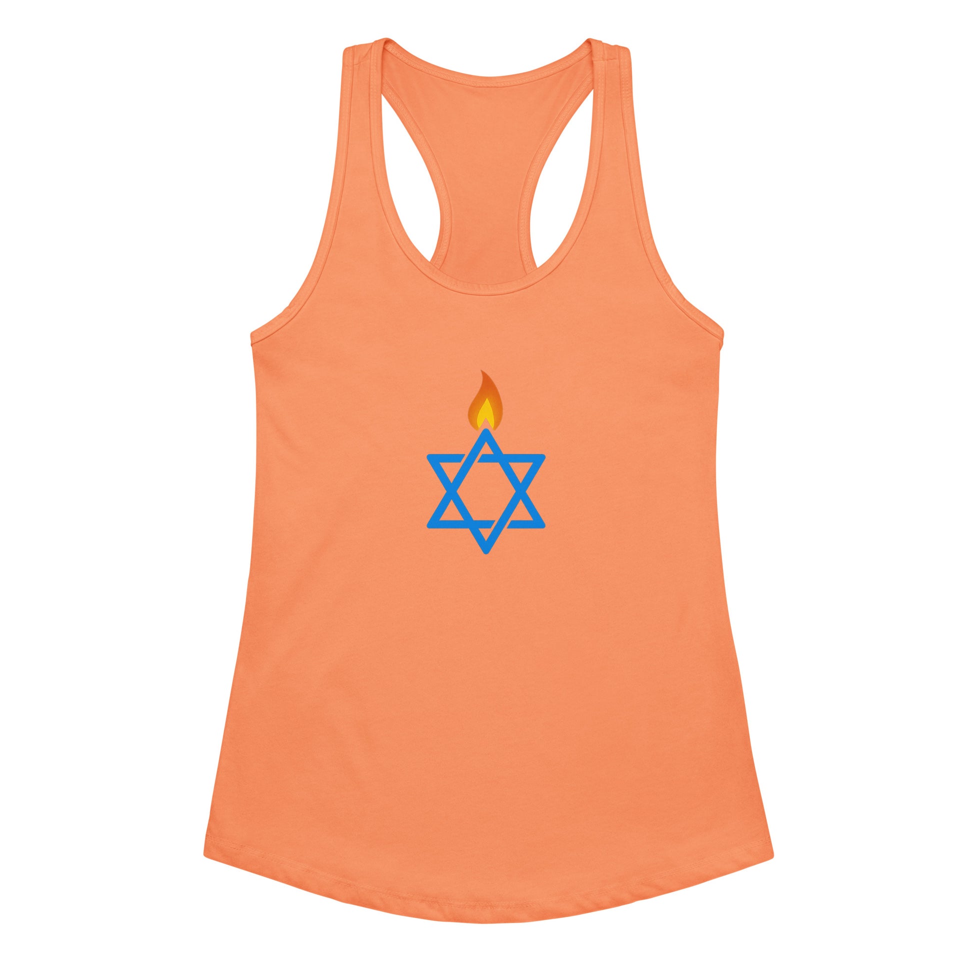 Fire Stars Of David Women's Ideal Racerback Tank Top - American Zionist