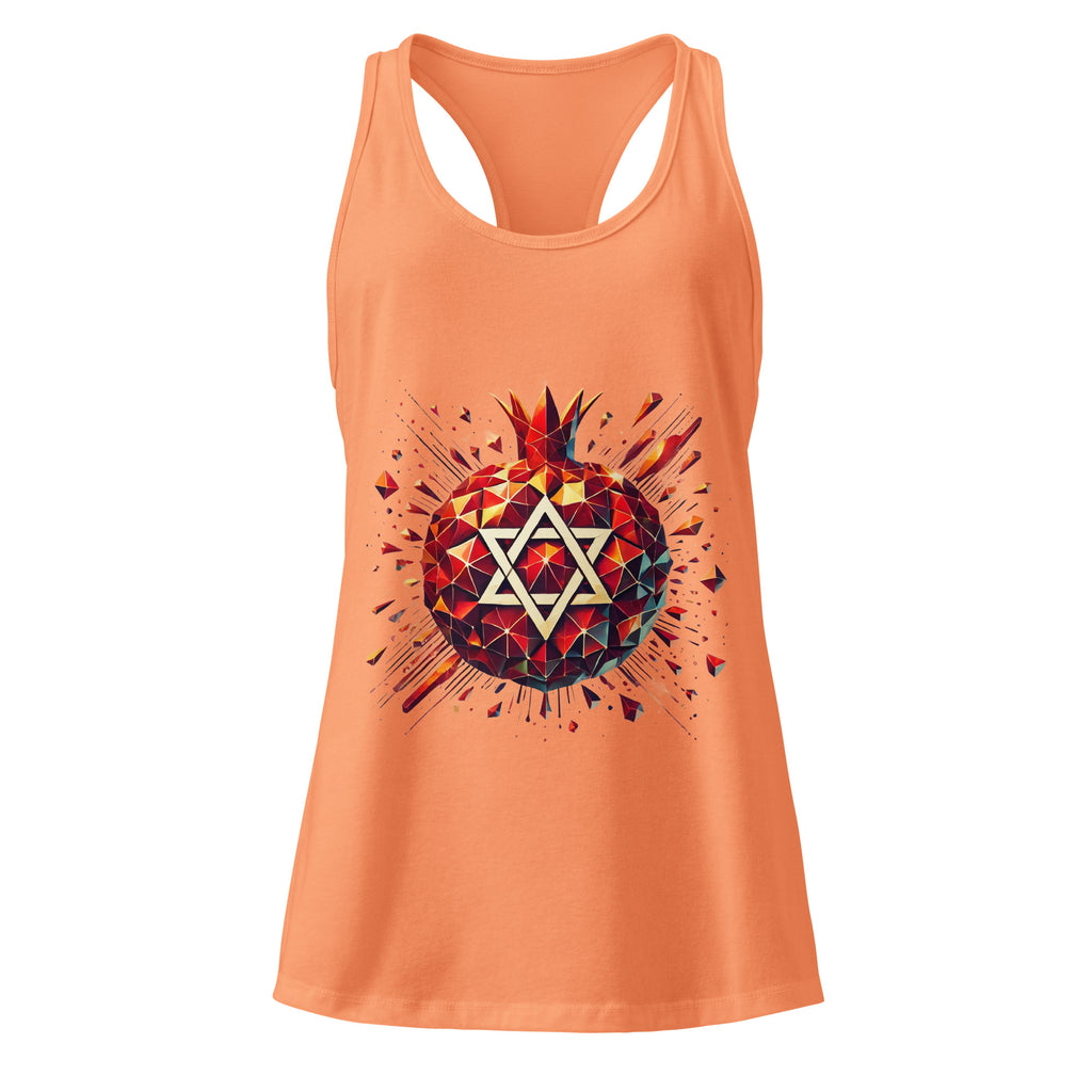 Pomegranate Star of David Women's Ideal Racerback Tank Top - American Zionist