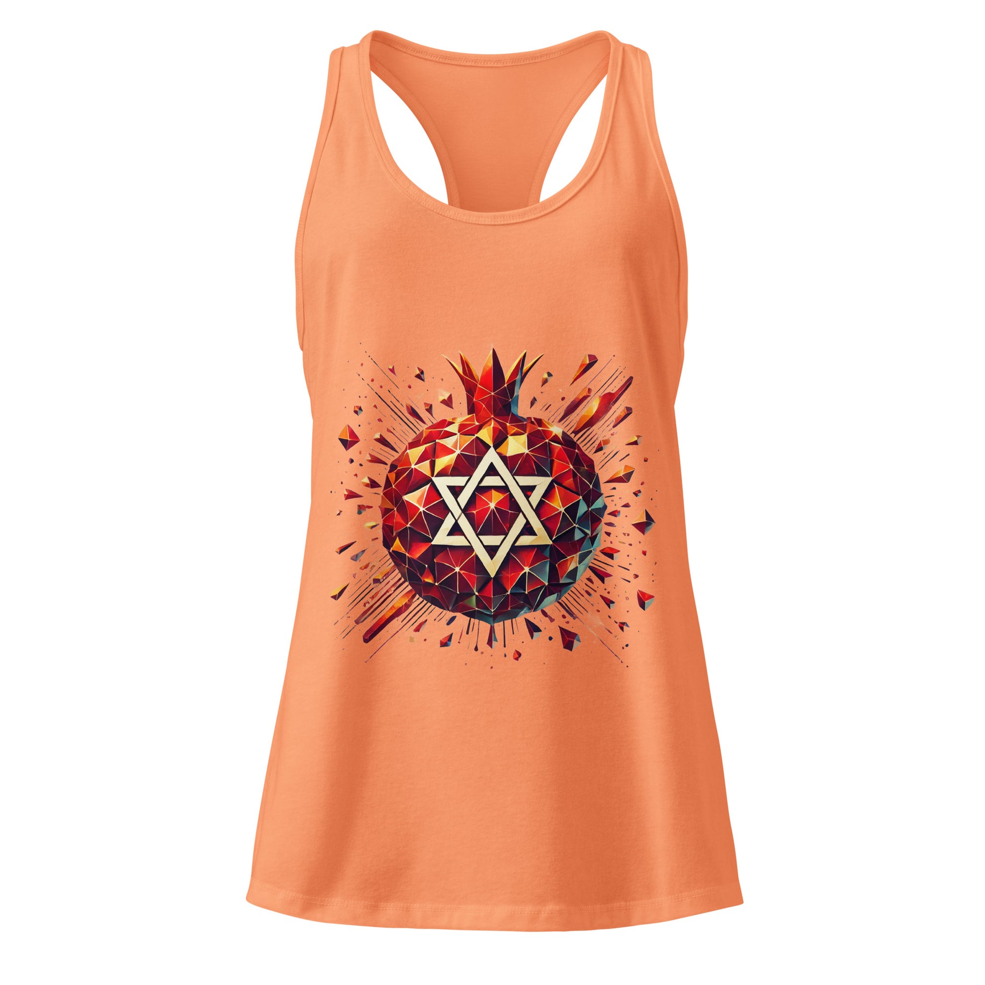 Pomegranate Star of David Women's Ideal Racerback Tank Top - American Zionist