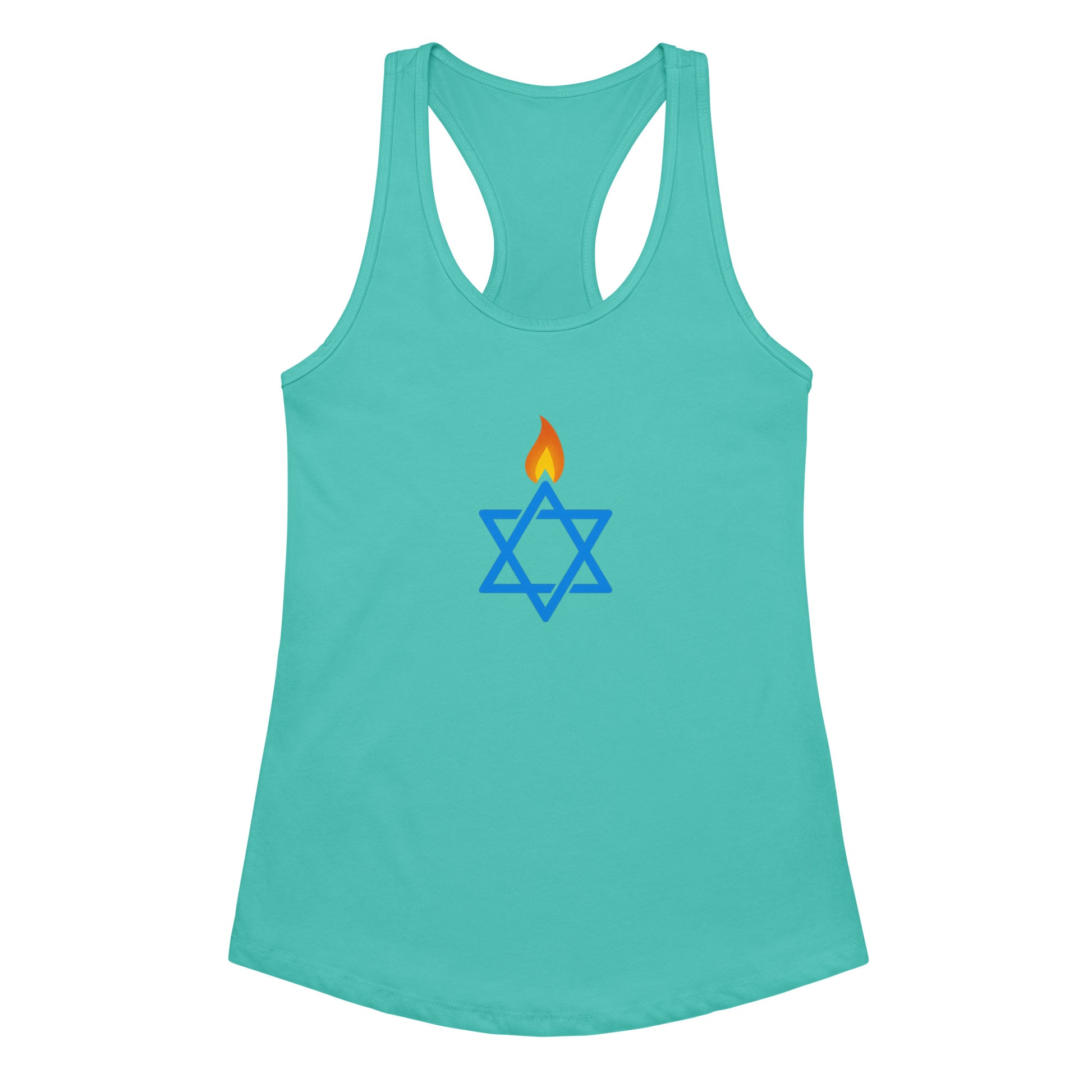 Fire Stars Of David Women's Ideal Racerback Tank Top - American Zionist