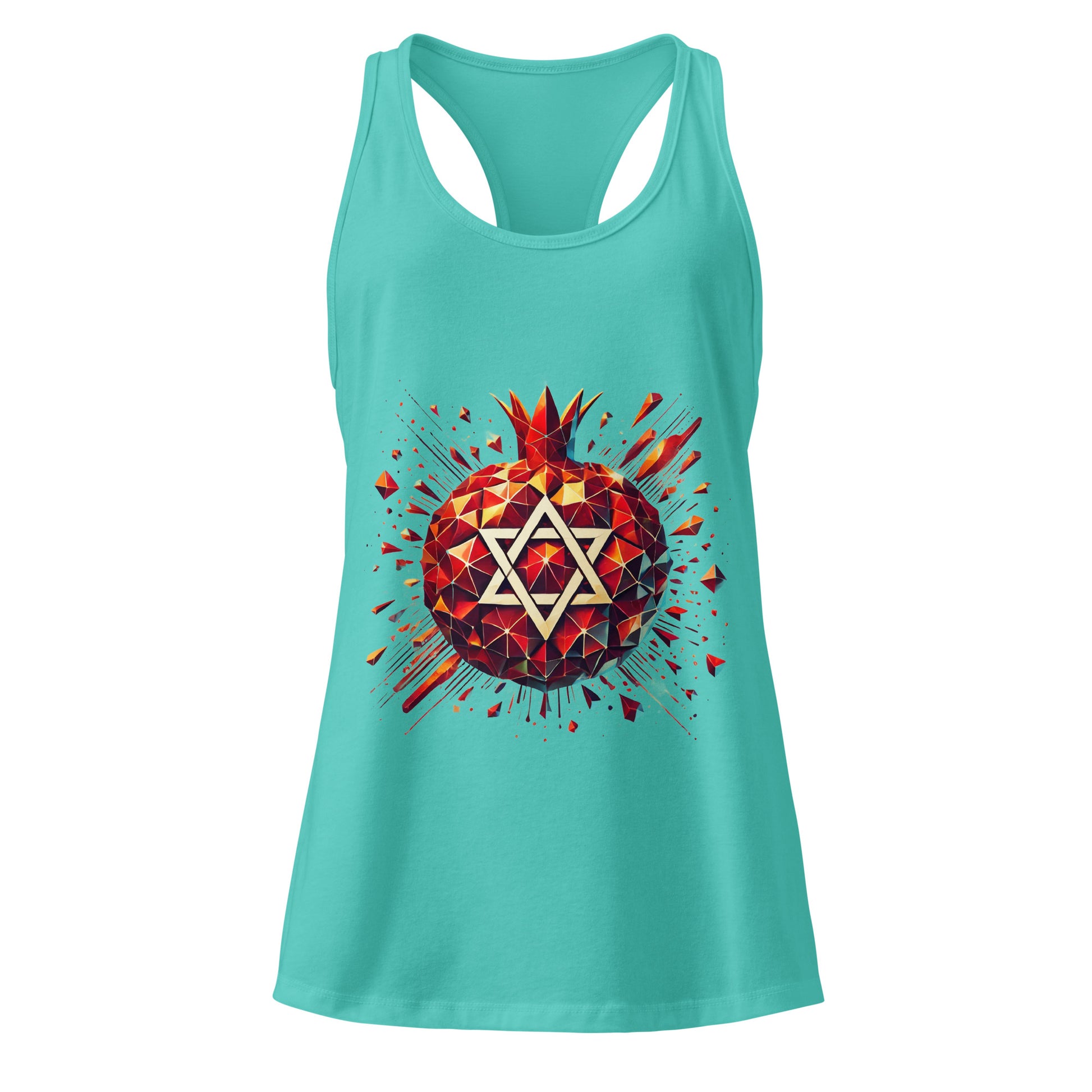 Pomegranate Star of David Women's Ideal Racerback Tank Top - American Zionist