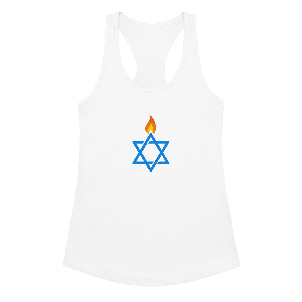 Fire Stars Of David Women's Ideal Racerback Tank Top - American Zionist