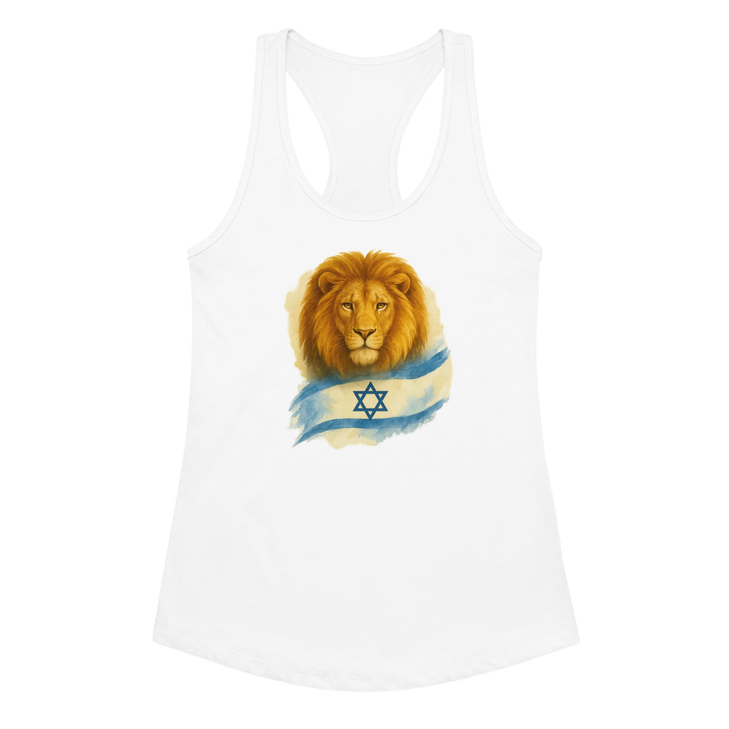 Lion Of Israel Women's Ideal Racerback Tank Top - American Zionist