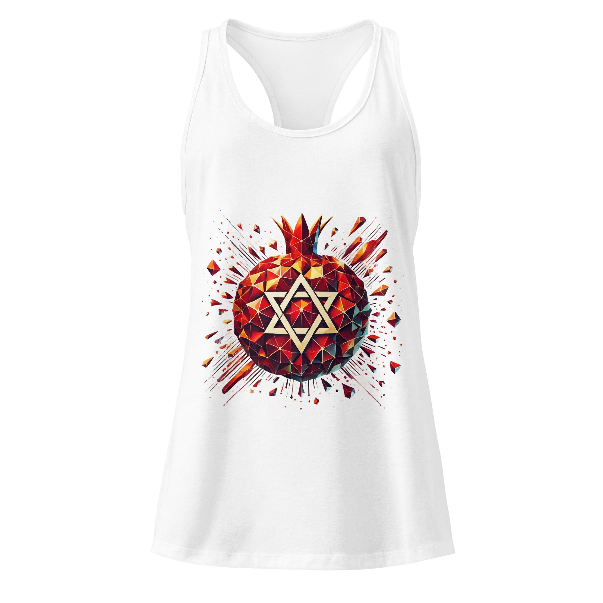 Pomegranate Star of David Women's Ideal Racerback Tank Top - American Zionist
