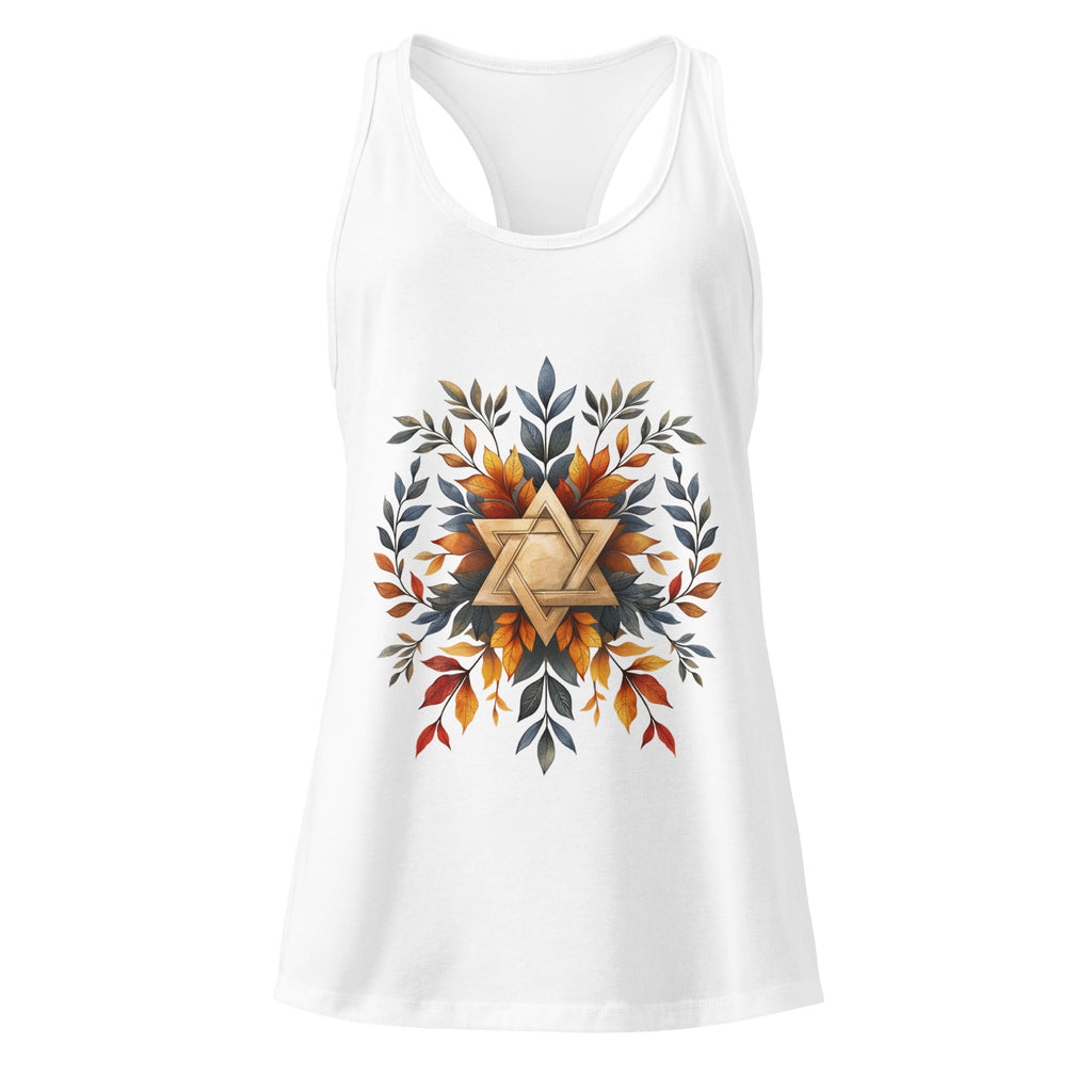 Star of David Wreath Women's Ideal Racerback Tank Top - American Zionist