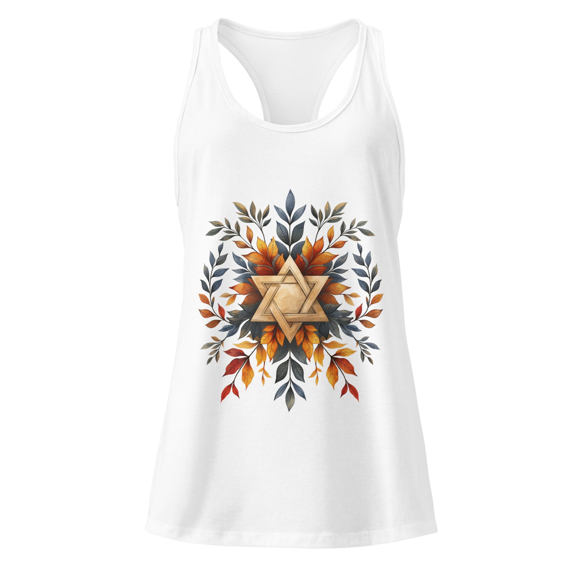 Star of David Wreath Women's Ideal Racerback Tank Top - American Zionist