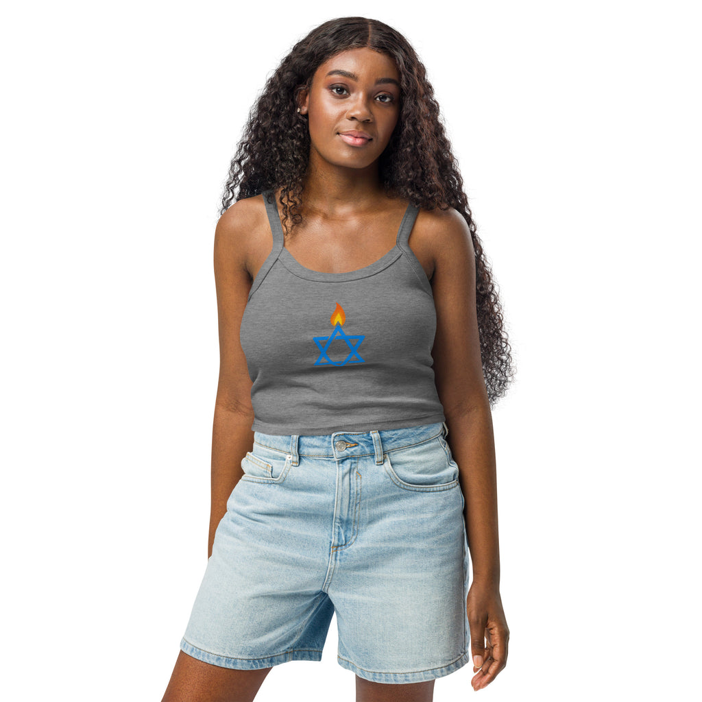 Fire Stars Of David Women's Micro - Rib Tank Top - American Zionist