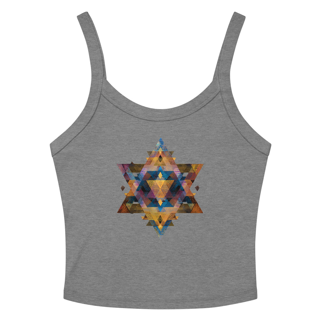 Star of David Geometric Women's Micro - Rib Tank Top - American Zionist