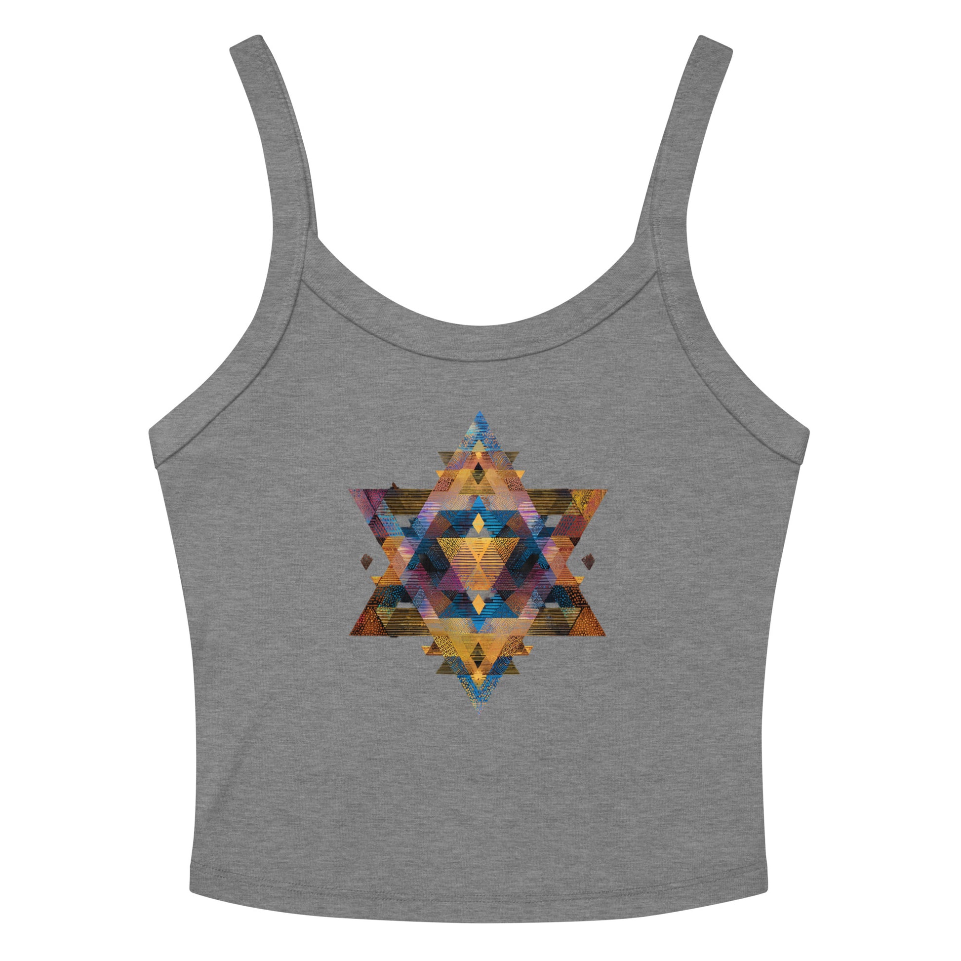 Star of David Geometric Women's Micro - Rib Tank Top - American Zionist