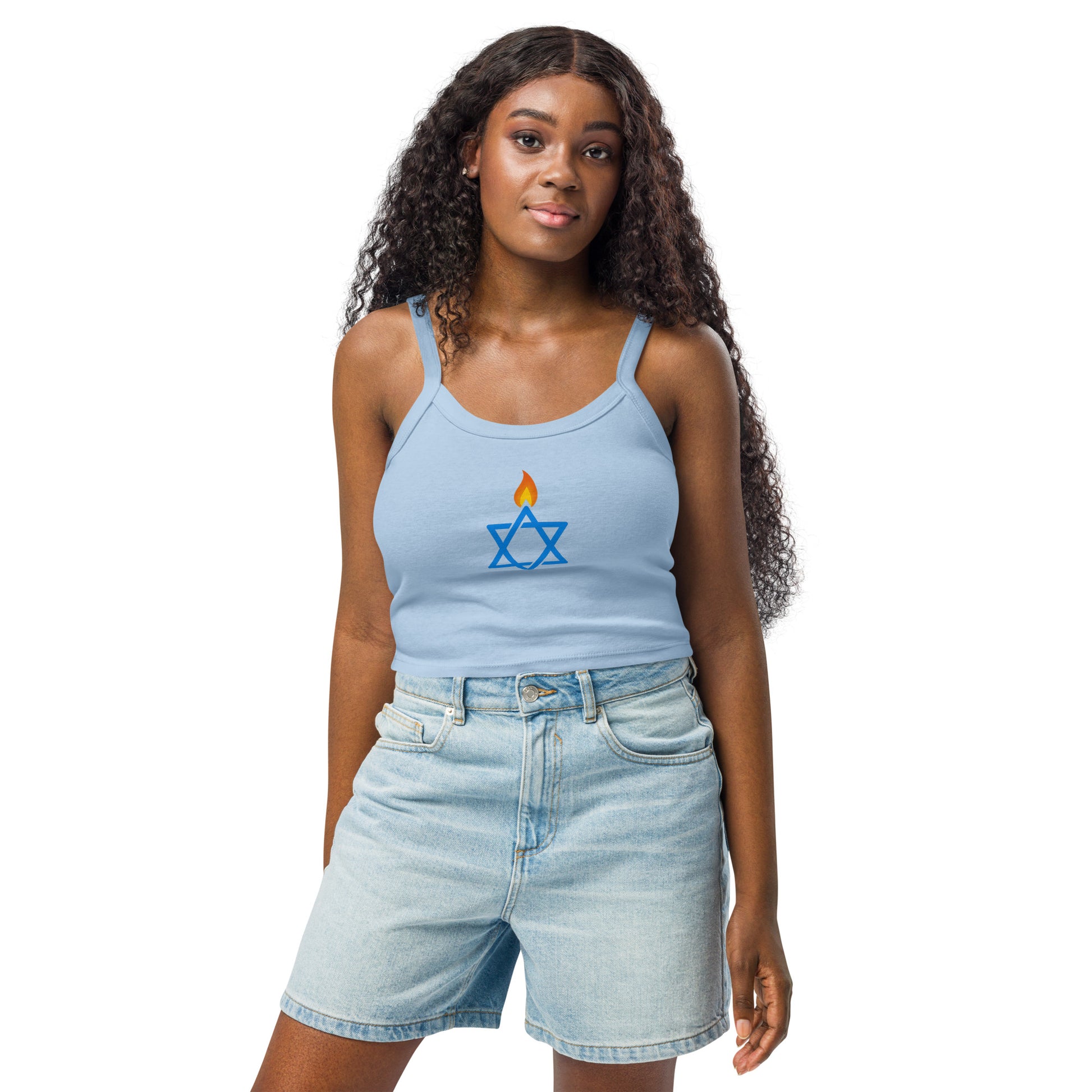 Fire Stars Of David Women's Micro - Rib Tank Top - American Zionist