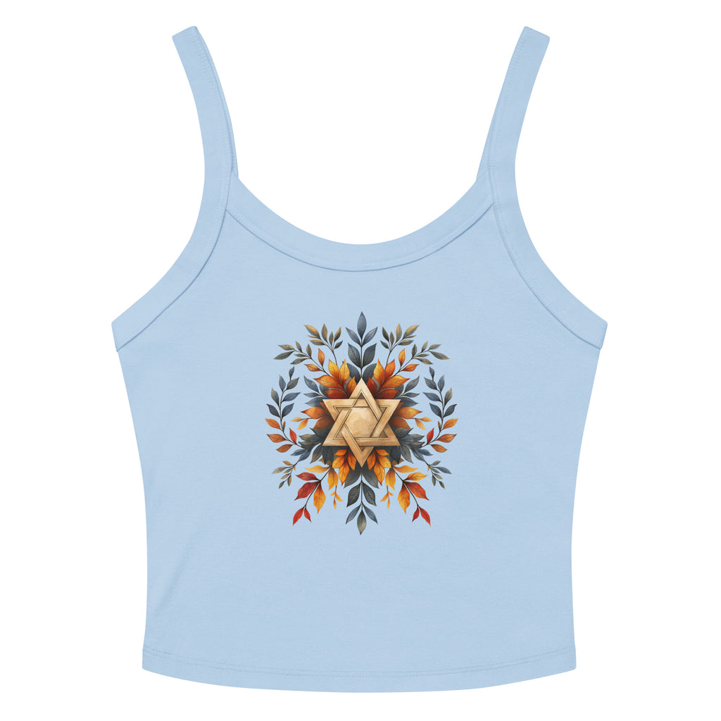 Star of David Wreath Women's Micro - Rib Tank Top - American Zionist