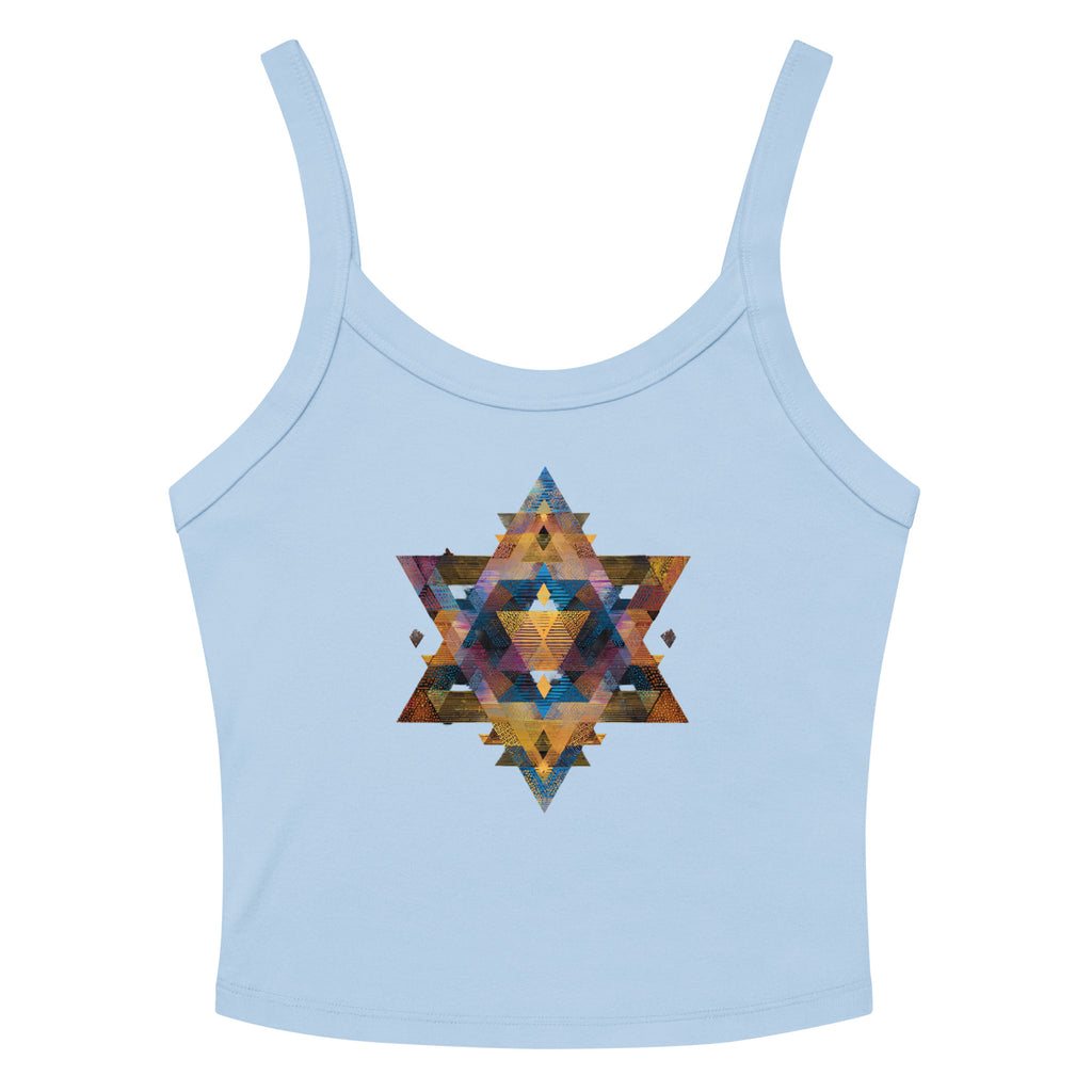 Star of David Geometric Women's Micro - Rib Tank Top - American Zionist