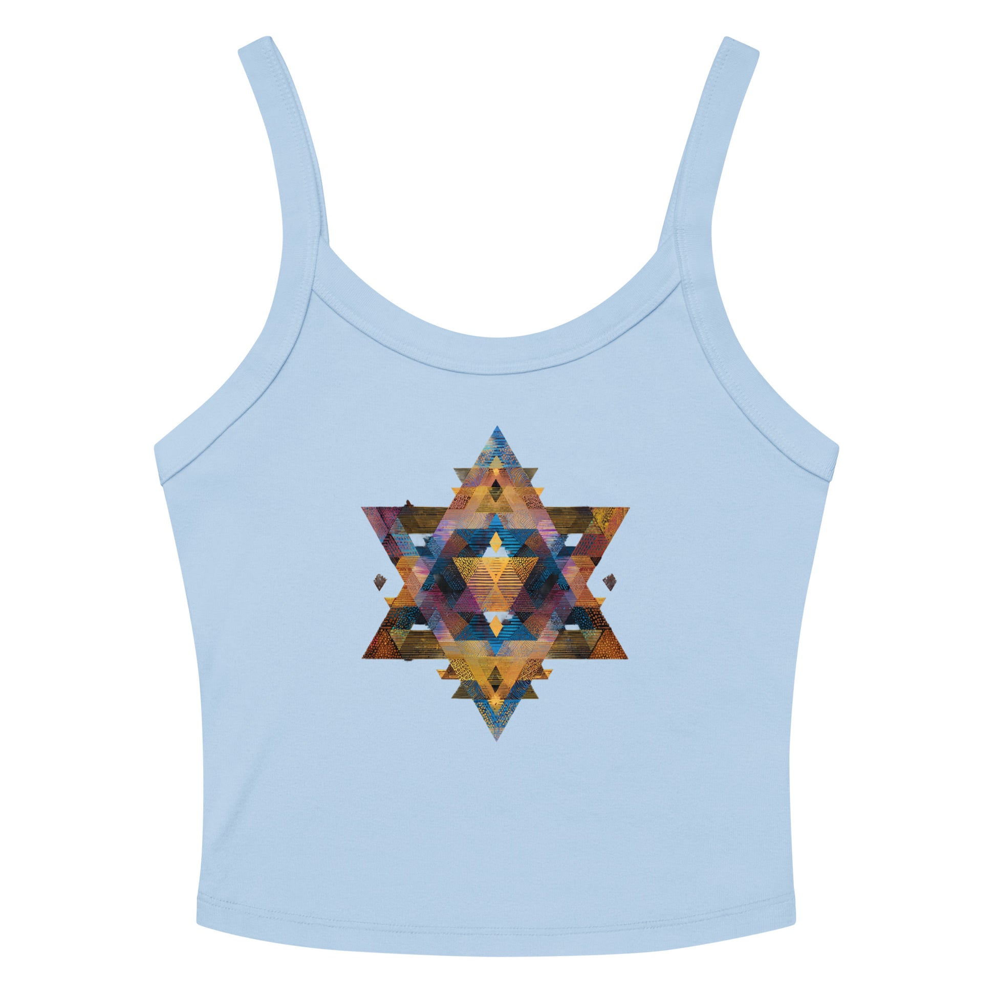 Star of David Geometric Women's Micro - Rib Tank Top - American Zionist