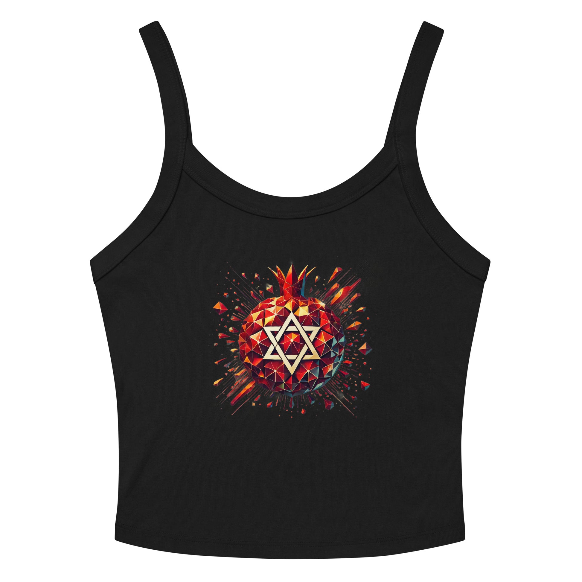 Pomegranate Star of David Women's Micro - Rib Tank Top - American Zionist