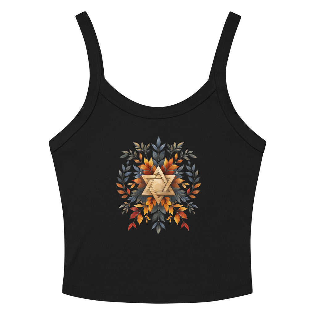 Star of David Wreath Women's Micro - Rib Tank Top - American Zionist