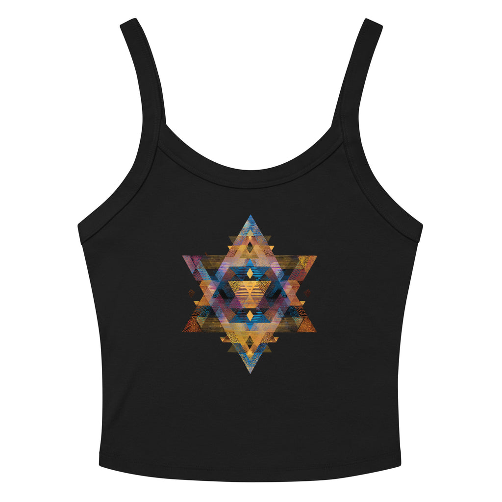 Star of David Geometric Women's Micro - Rib Tank Top - American Zionist