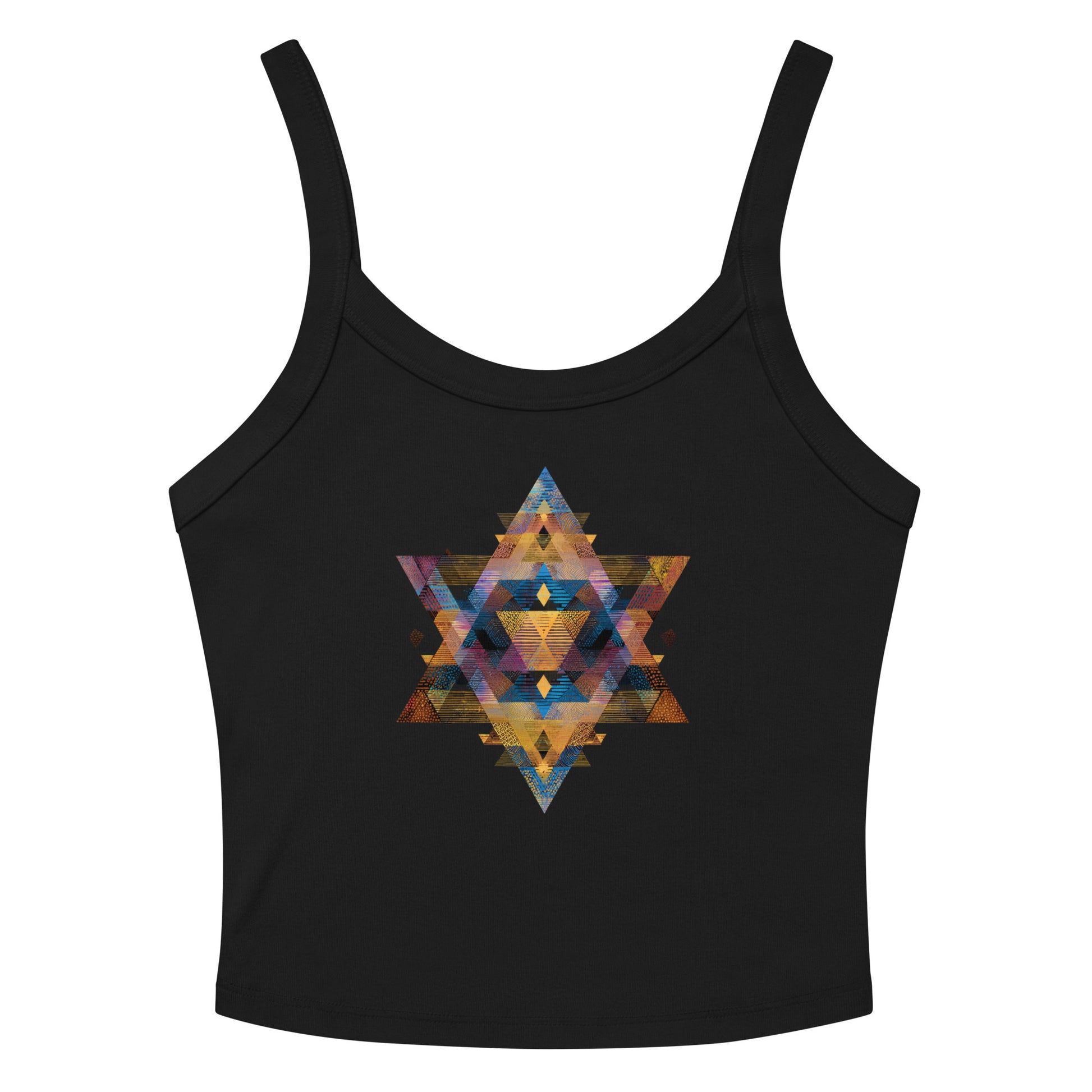 Star of David Geometric Women's Micro - Rib Tank Top - American Zionist