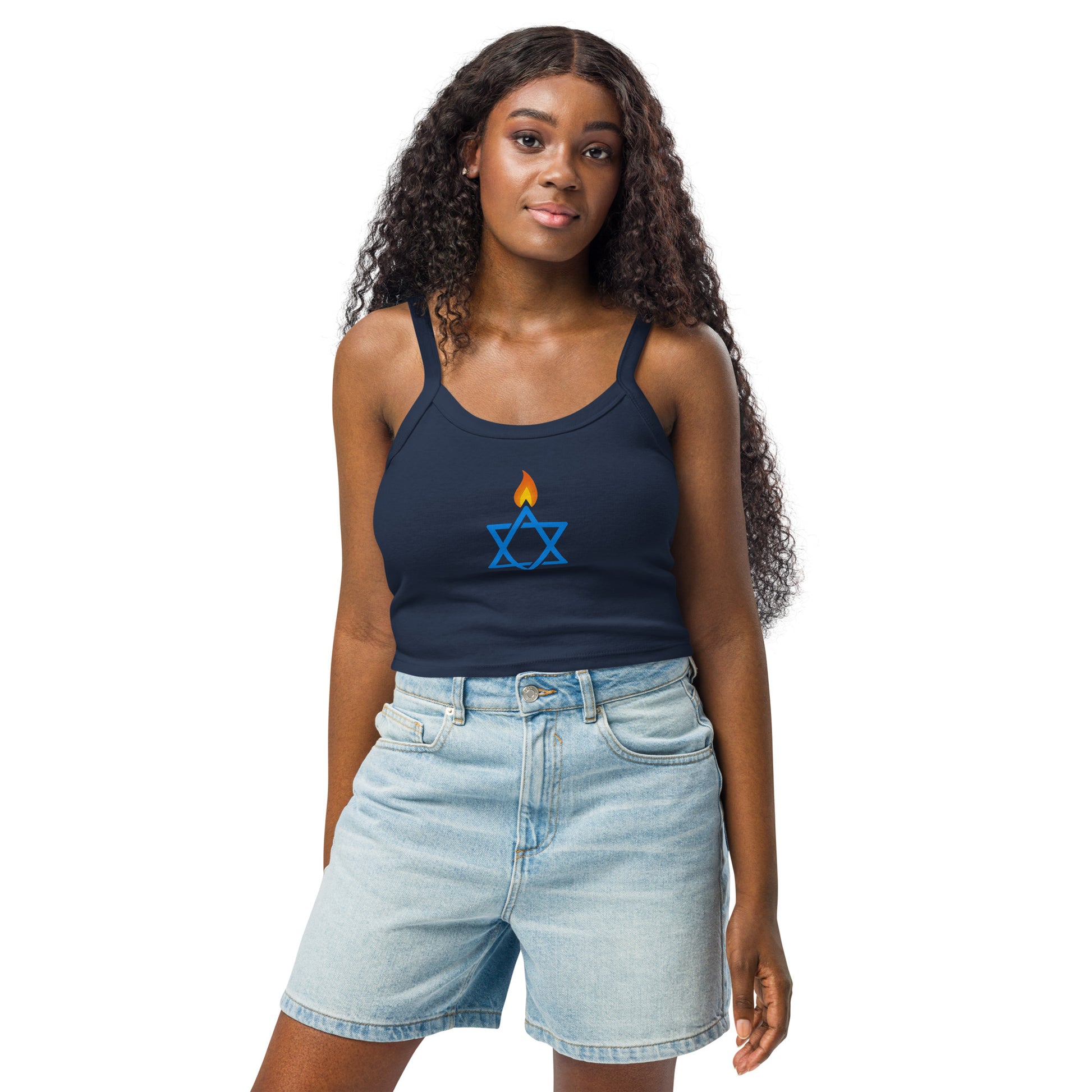 Fire Stars Of David Women's Micro - Rib Tank Top - American Zionist