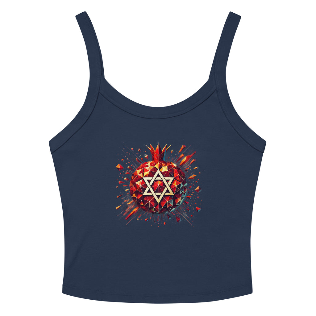 Pomegranate Star of David Women's Micro - Rib Tank Top - American Zionist