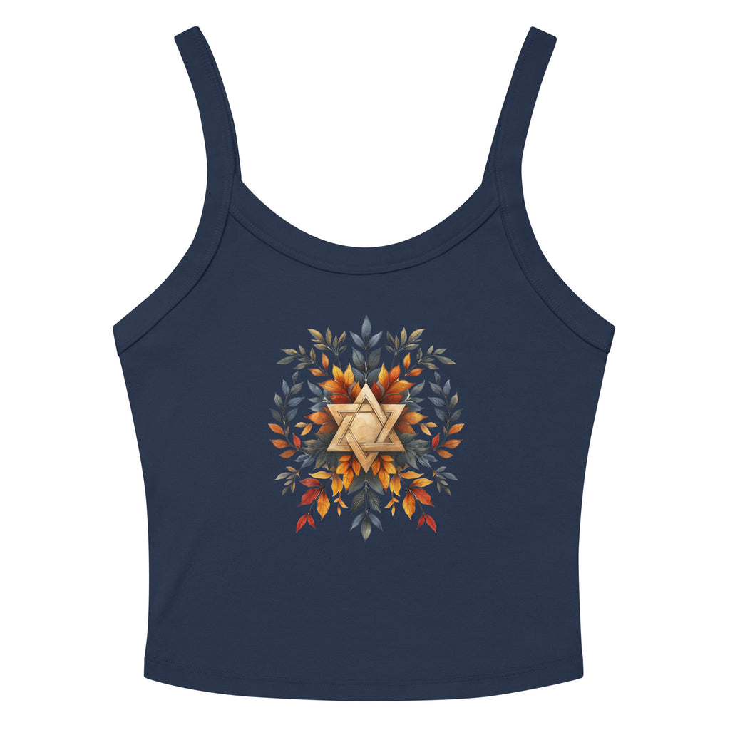 Star of David Wreath Women's Micro - Rib Tank Top - American Zionist