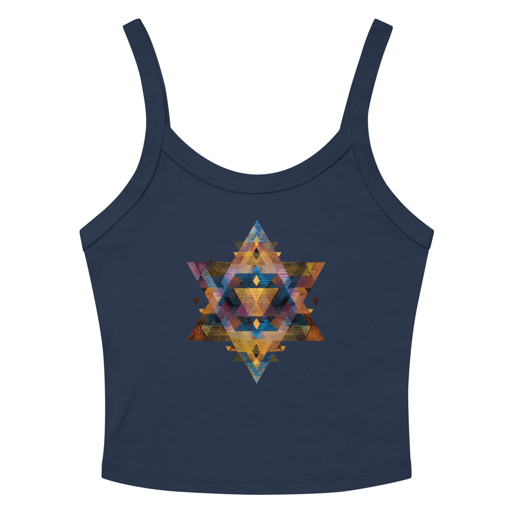 Star of David Geometric Women's Micro - Rib Tank Top - American Zionist