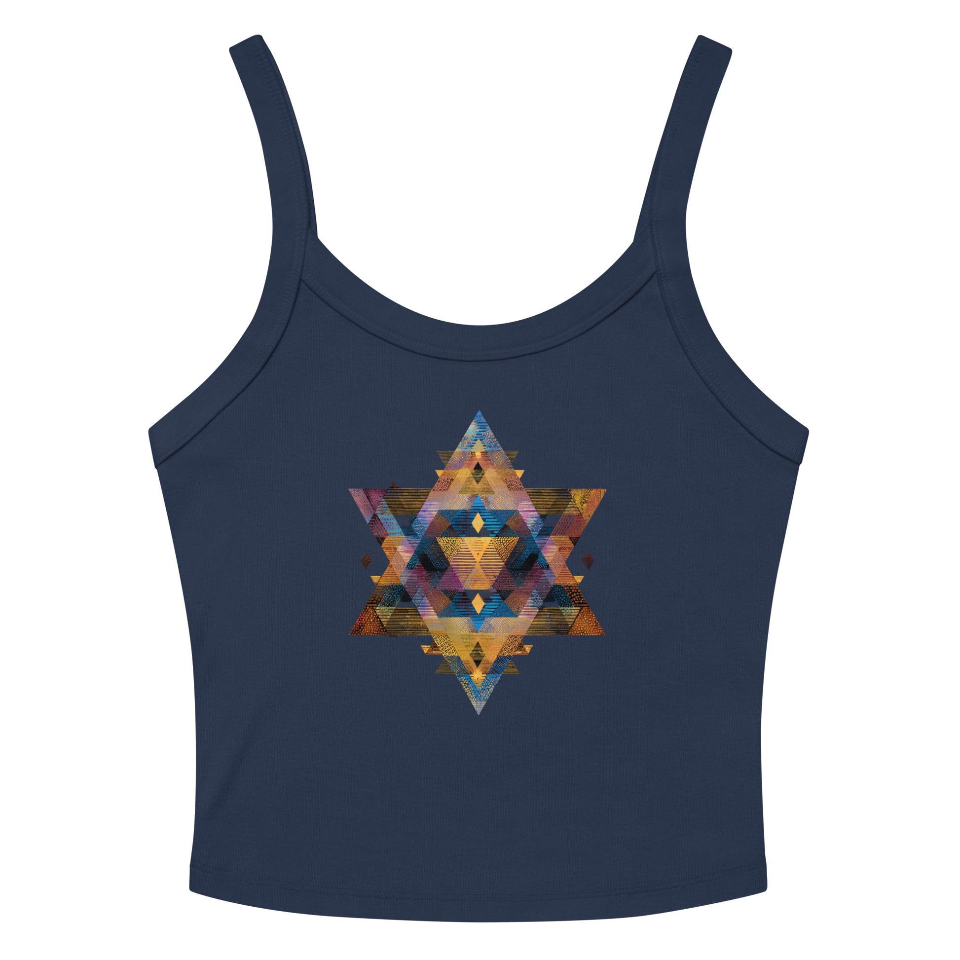 Star of David Geometric Women's Micro - Rib Tank Top - American Zionist