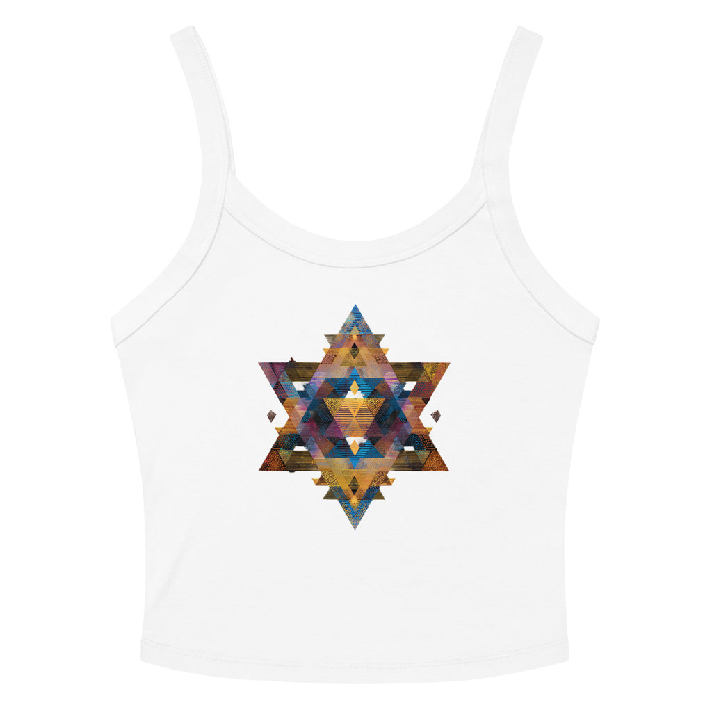 Star of David Geometric Women's Micro - Rib Tank Top - American Zionist