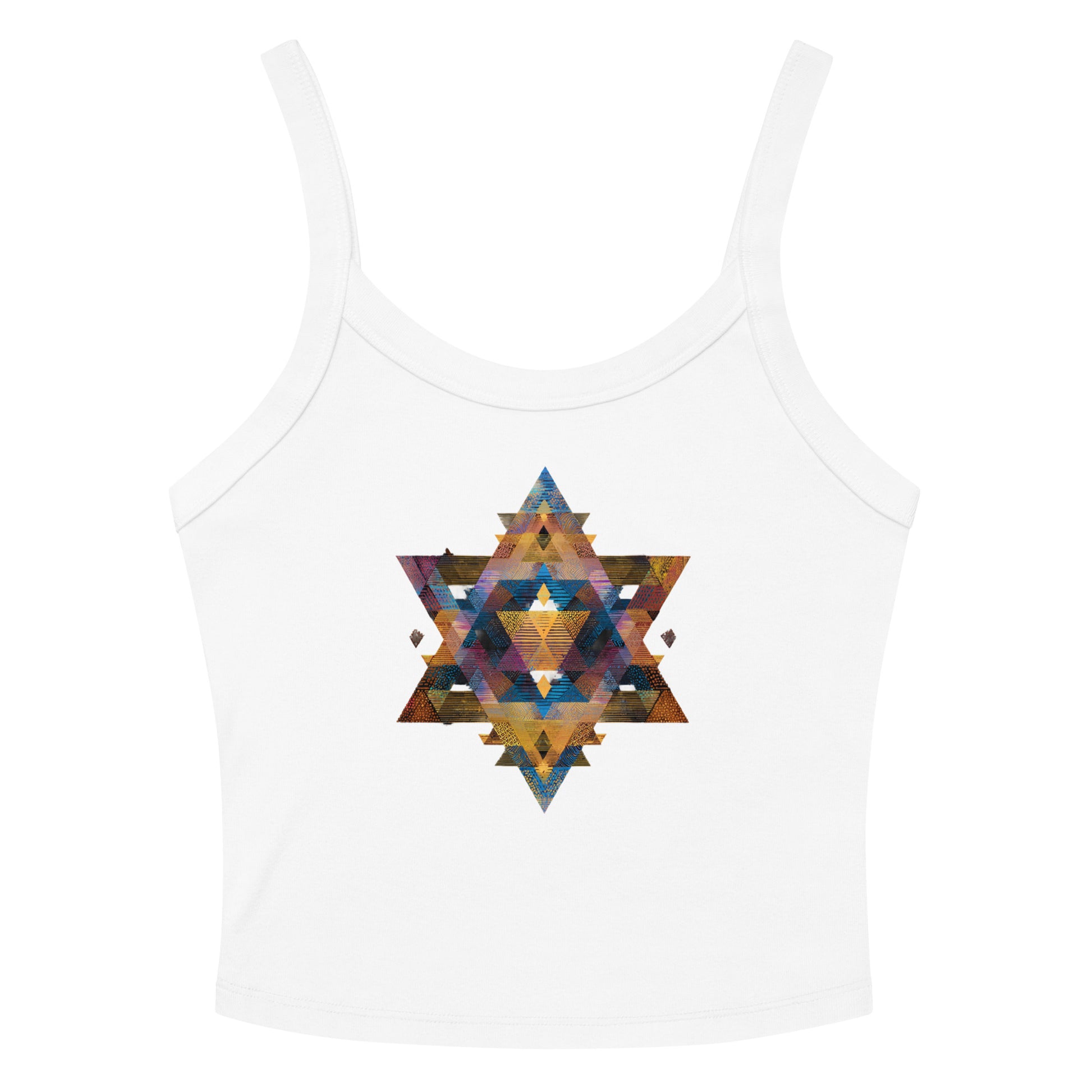 Star of David Geometric Women's Micro - Rib Tank Top - American Zionist