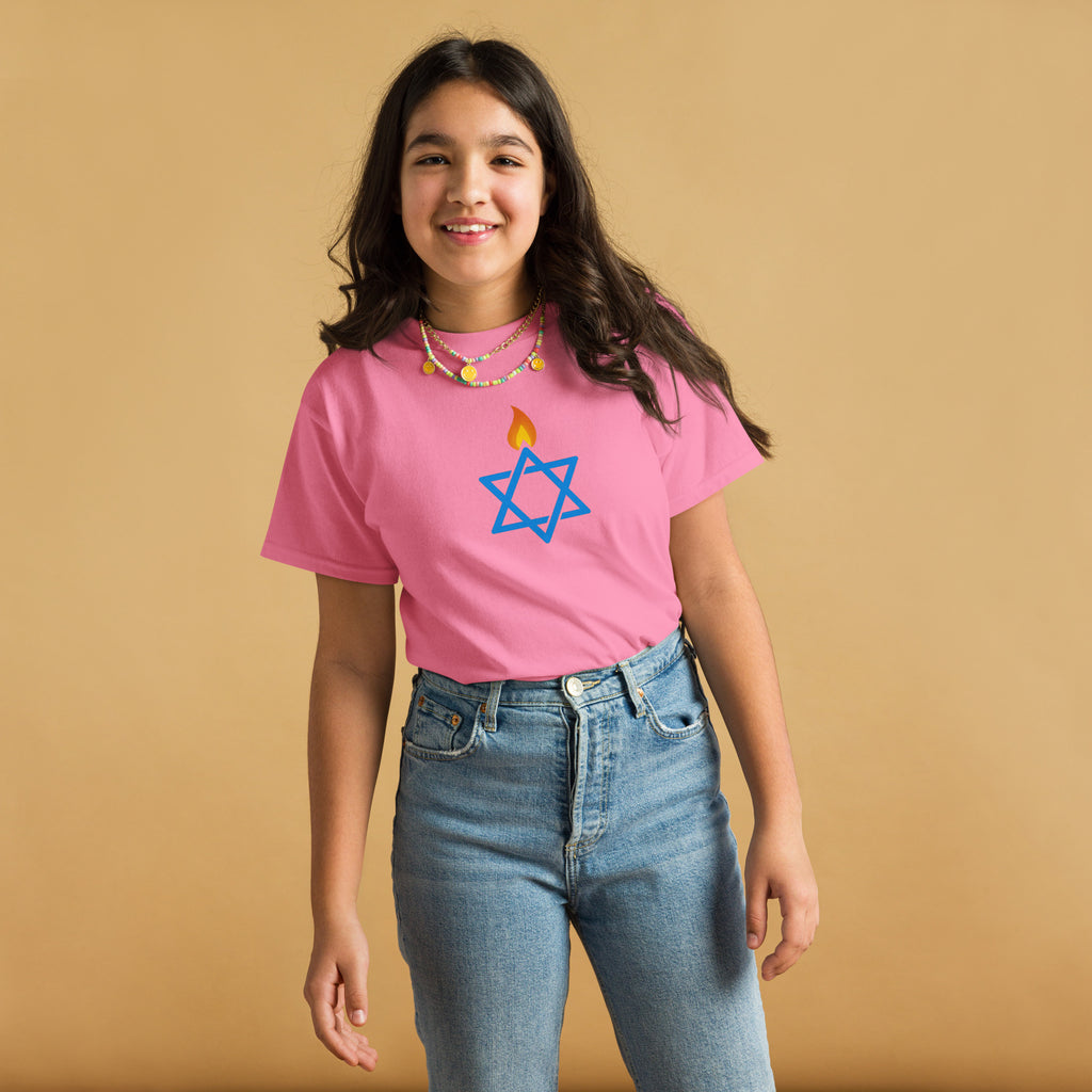 Fire Stars Of David Youth Classic Tee - American Zionist