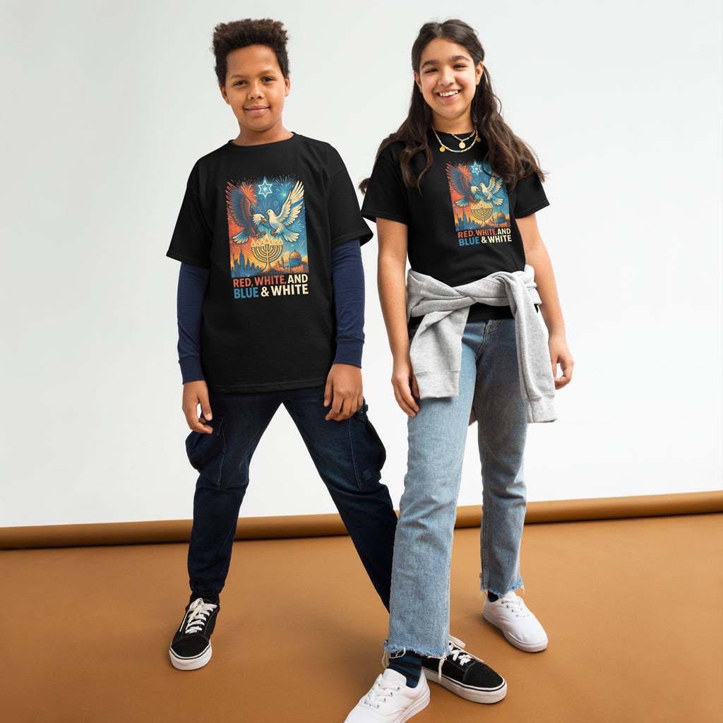 Red White and Blue Youth Classic Tee - American Zionist