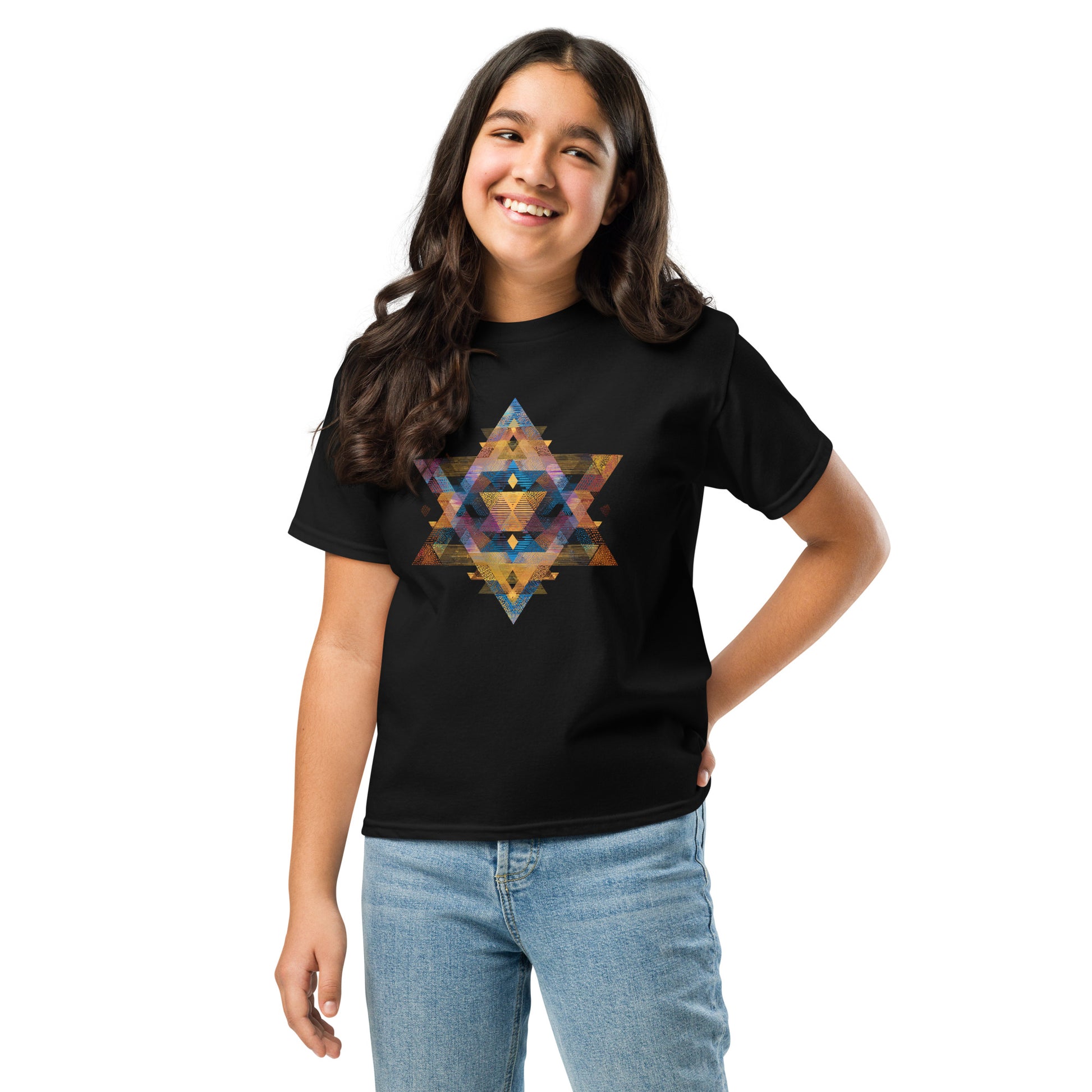 Star of David Geometric Youth Classic Tee - American Zionist