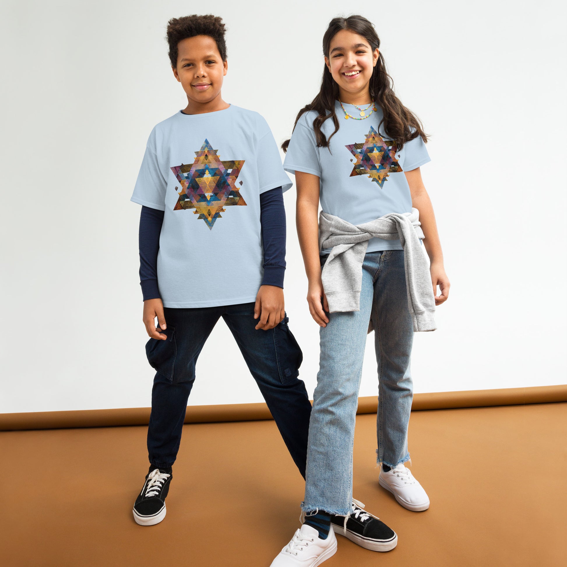 Star of David Geometric Youth Classic Tee - American Zionist