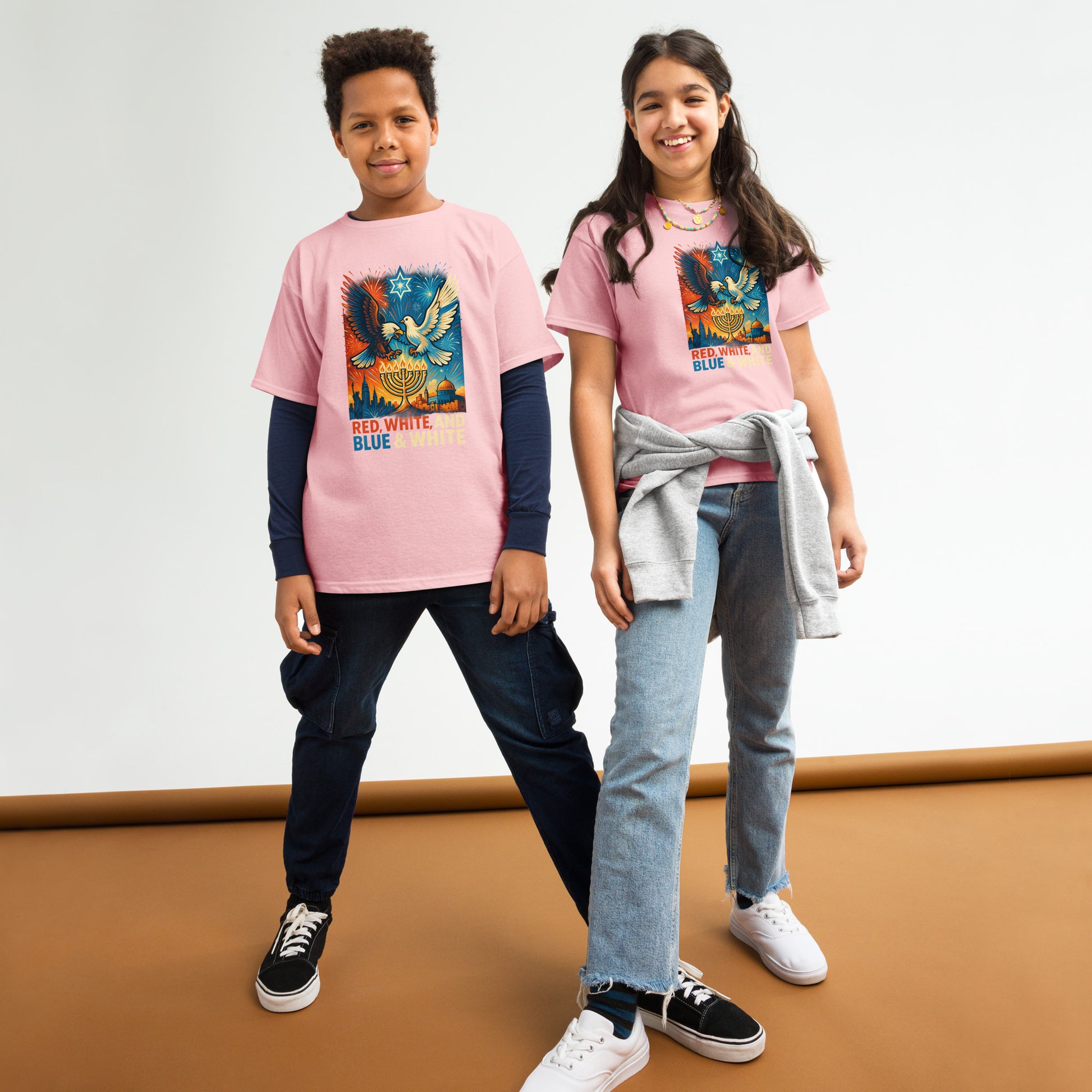 Red White and Blue Youth Classic Tee - American Zionist