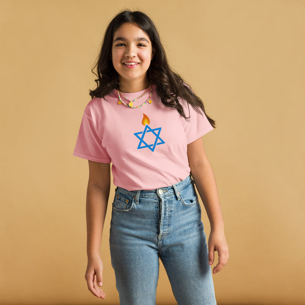 Fire Stars Of David Youth Classic Tee - American Zionist