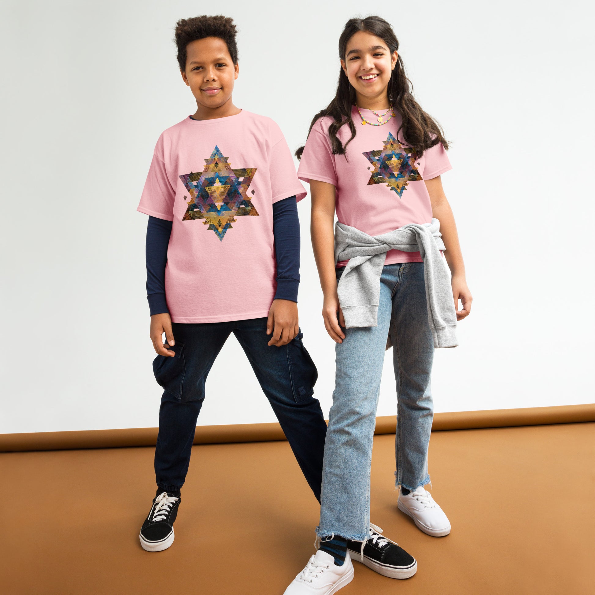 Star of David Geometric Youth Classic Tee - American Zionist