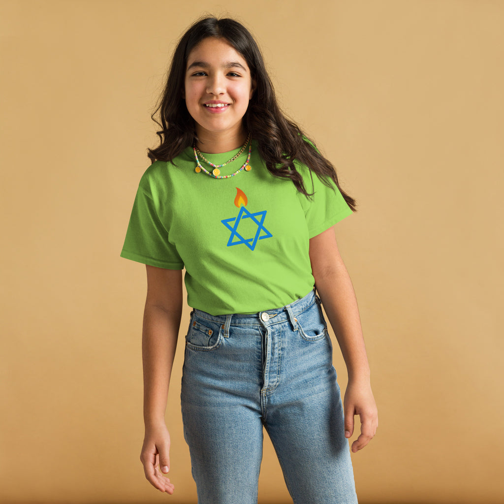 Fire Stars Of David Youth Classic Tee - American Zionist