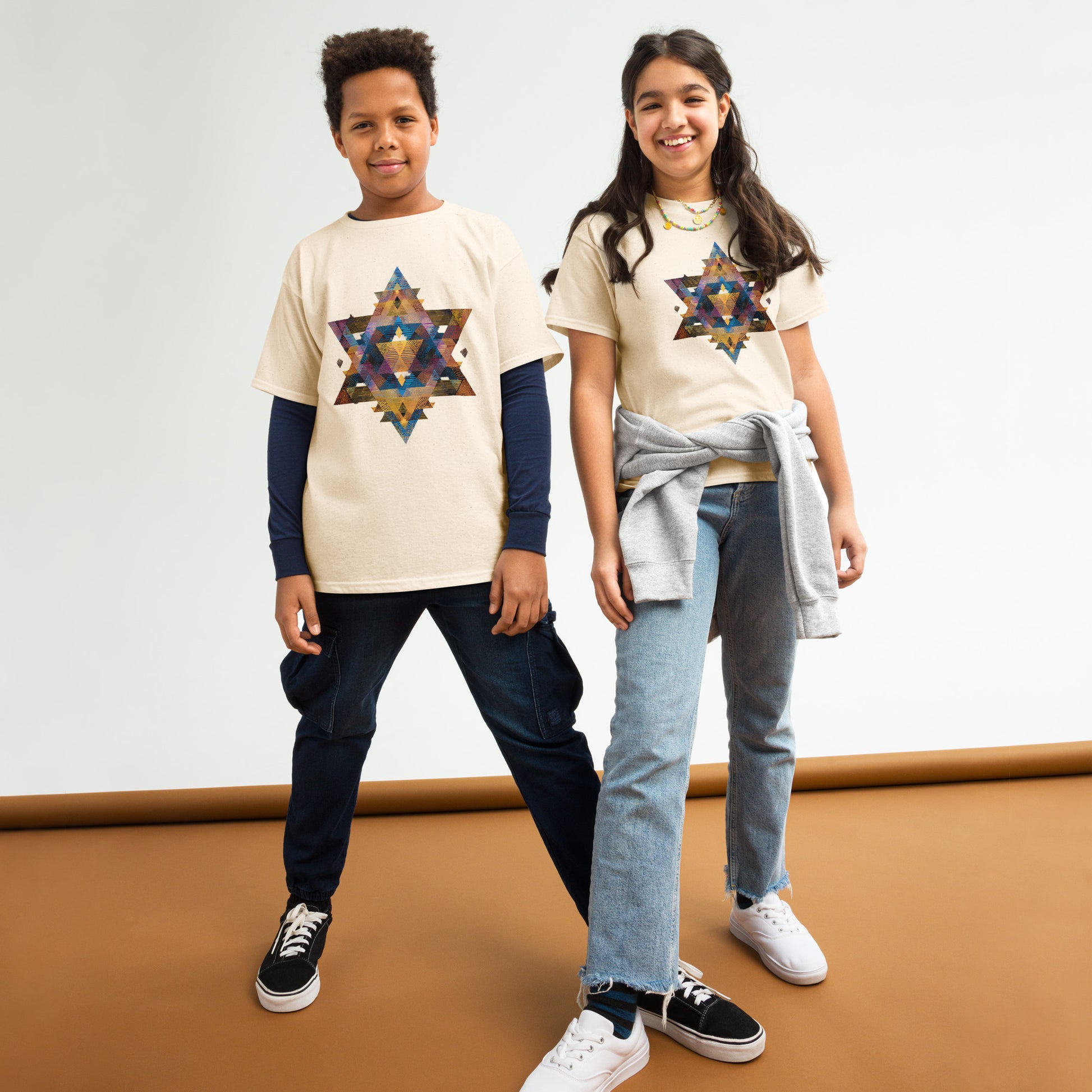 Star of David Geometric Youth Classic Tee - American Zionist