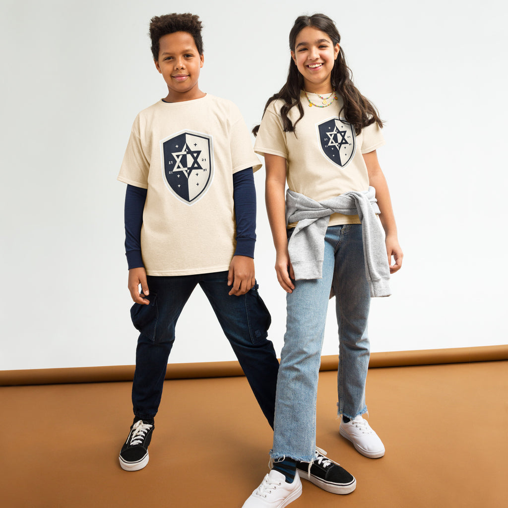 Black and White Shield Youth Classic Tee - American Zionist