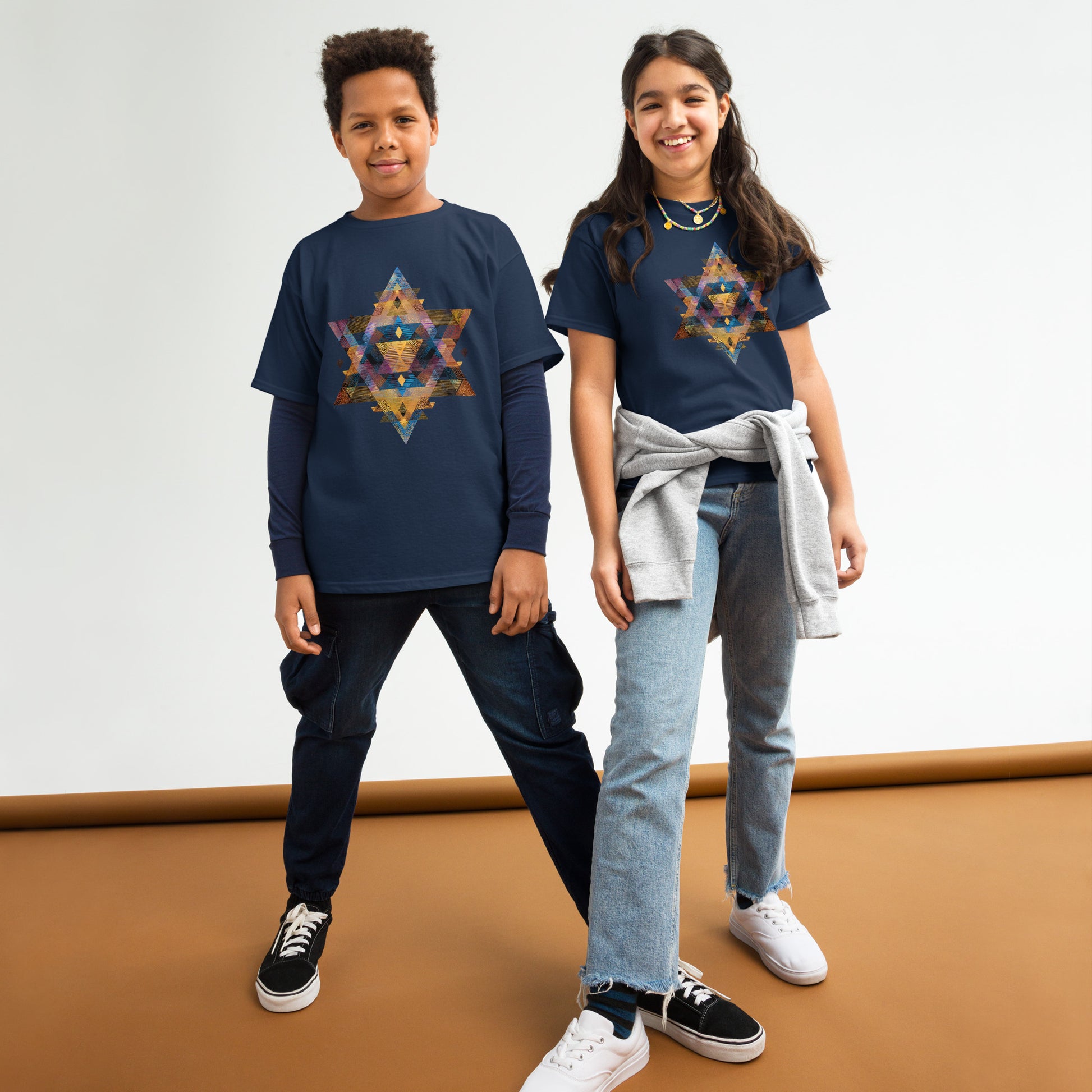 Star of David Geometric Youth Classic Tee - American Zionist