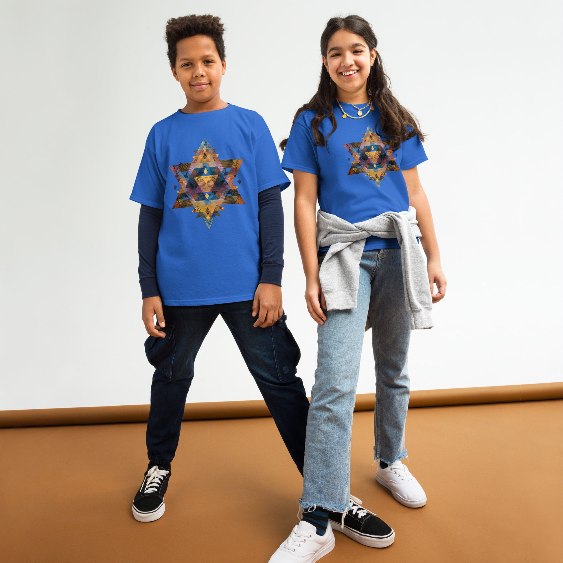 Star of David Geometric Youth Classic Tee - American Zionist