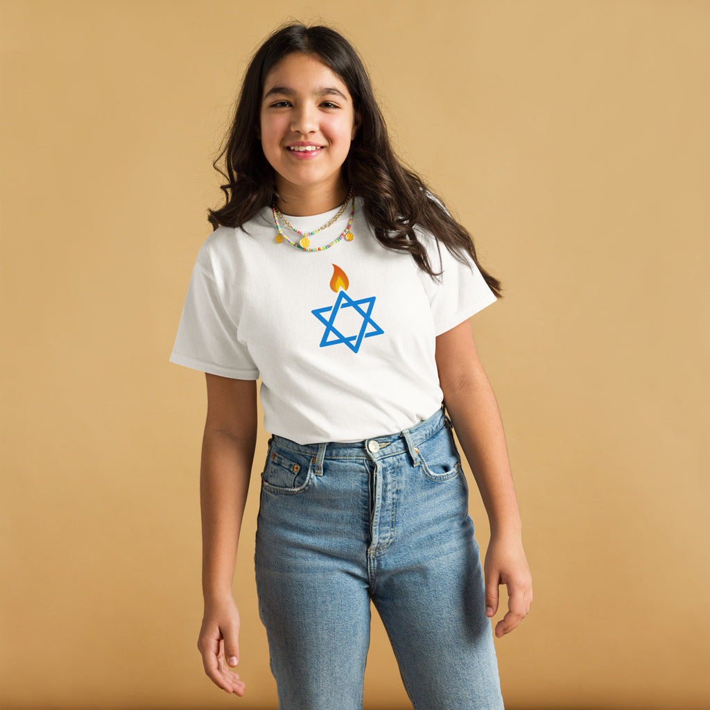 Fire Stars Of David Youth Classic Tee - American Zionist